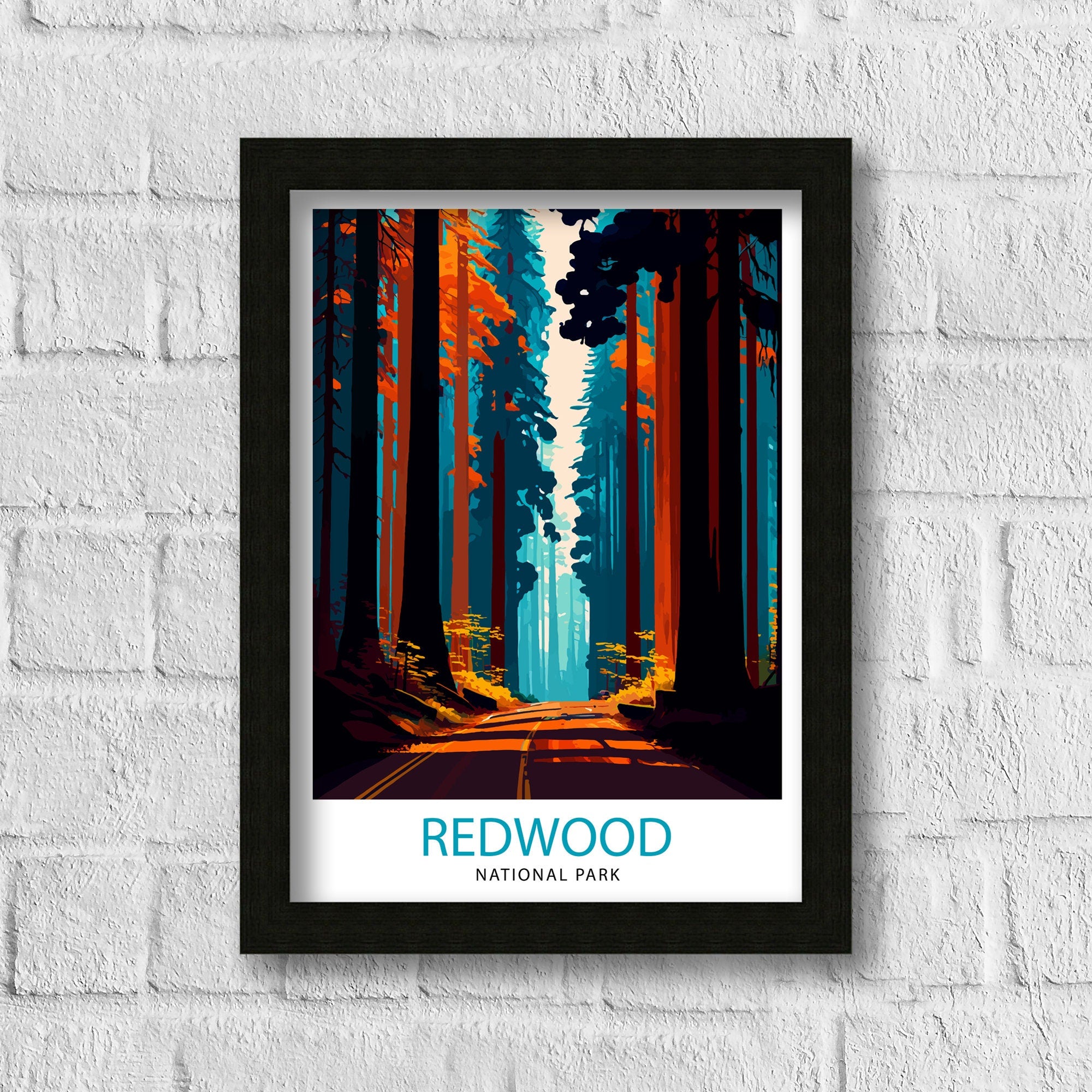 Redwood National Park California Travel Print| Wall Art Decor Nature Poster Gift for Nature Lover California Travel Print