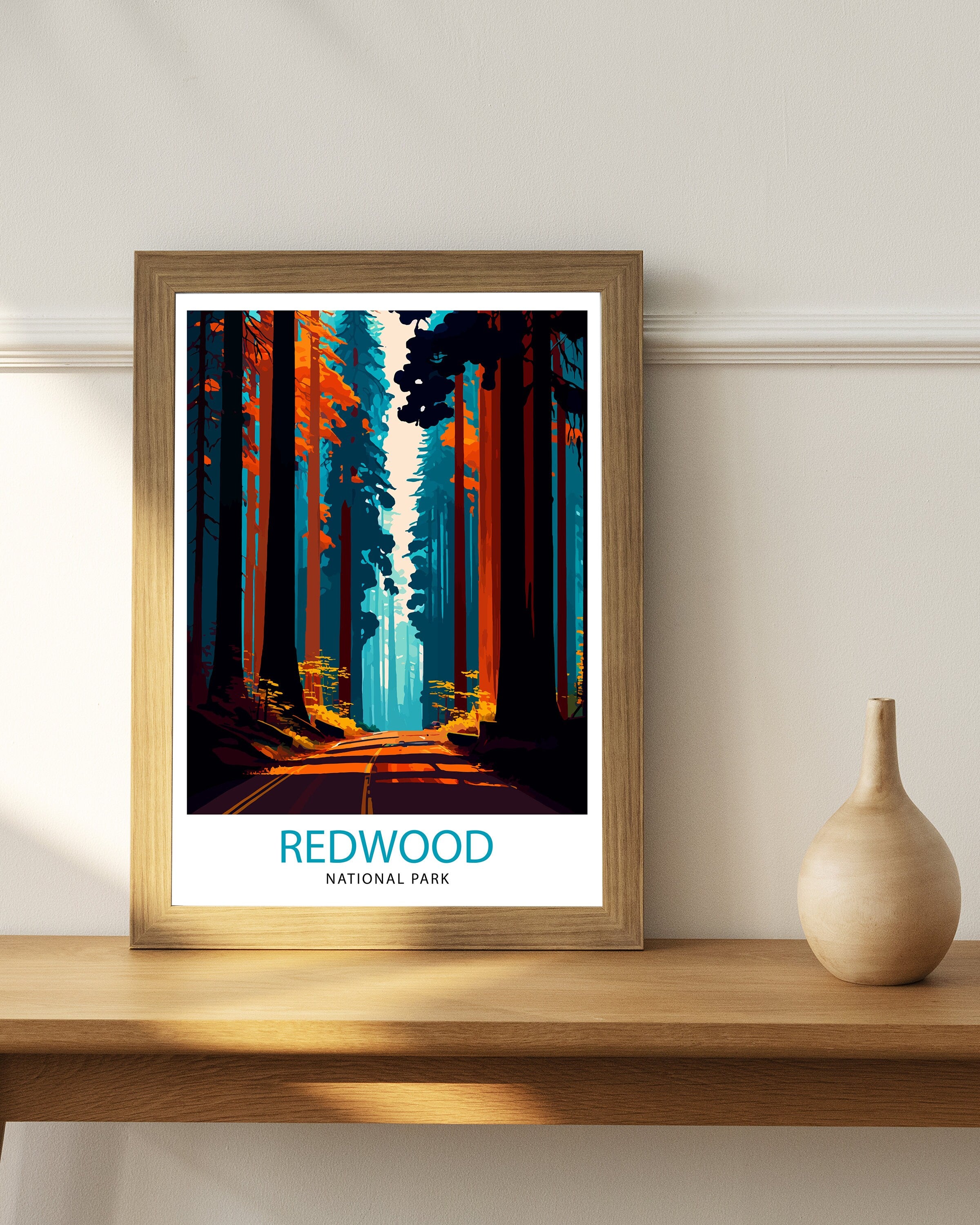 Redwood National Park California Travel Print| Wall Art Decor Nature Poster Gift for Nature Lover California Travel Print