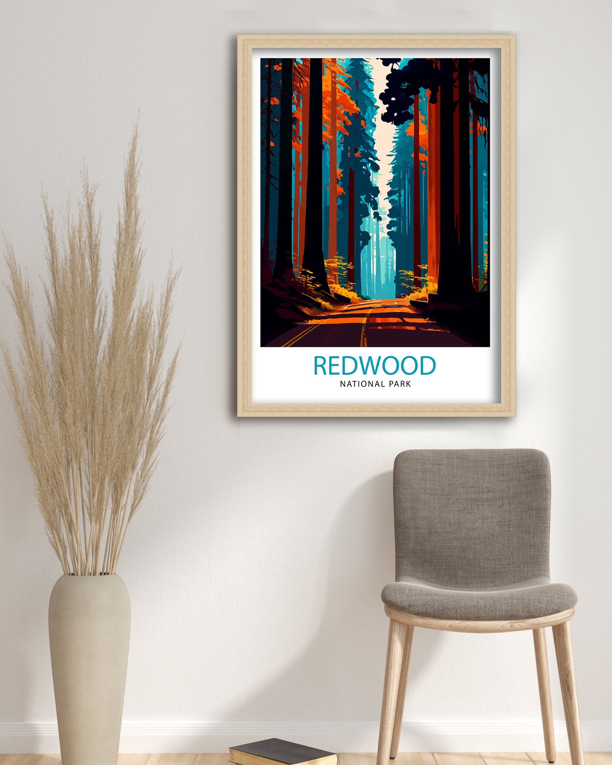 Redwood National Park California Travel Print| Wall Art Decor Nature Poster Gift for Nature Lover California Travel Print