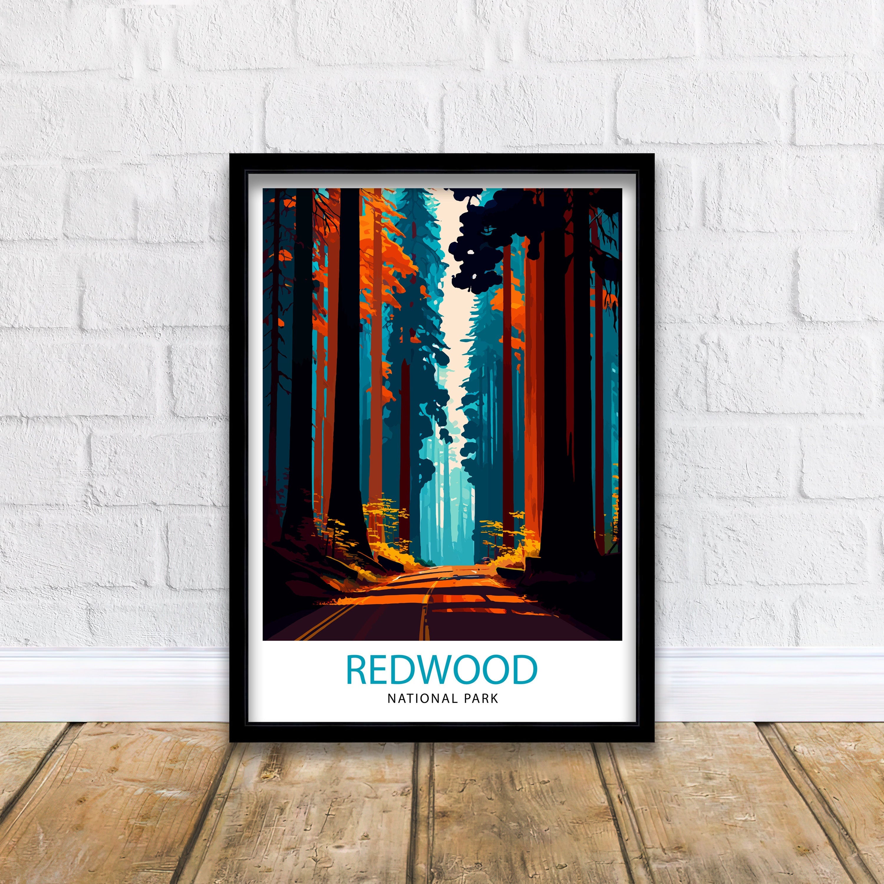 Redwood National Park California Travel Print| Wall Art Decor Nature Poster Gift for Nature Lover California Travel Print