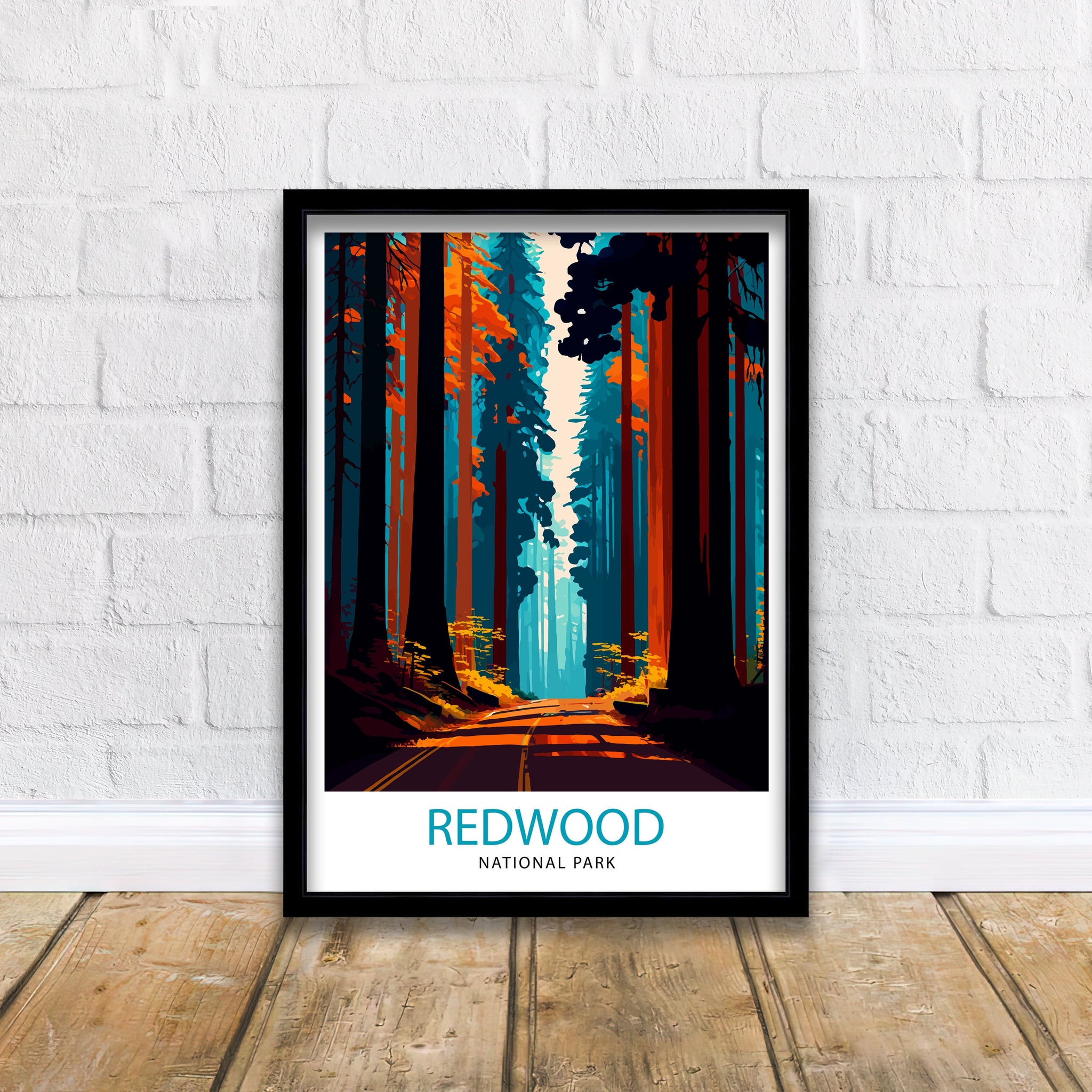 Redwood National Park California Travel Print| Wall Art Decor Nature Poster Gift for Nature Lover California Travel Print