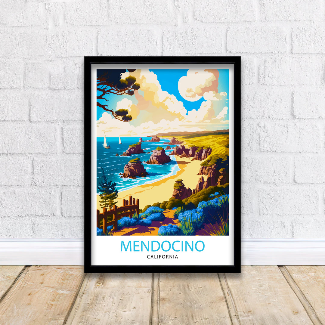 Mendocino California Travel Poster