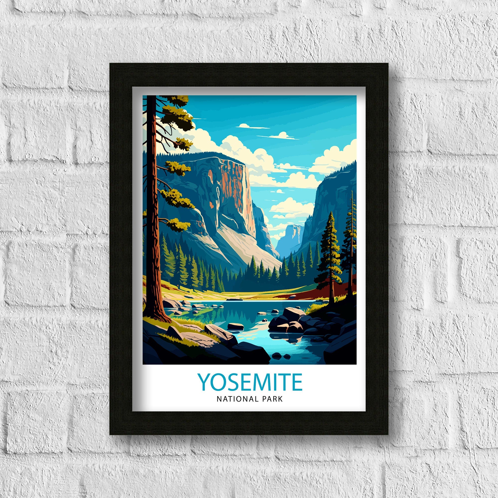 Yosemite National Park Print | Illustrated Travel Poster