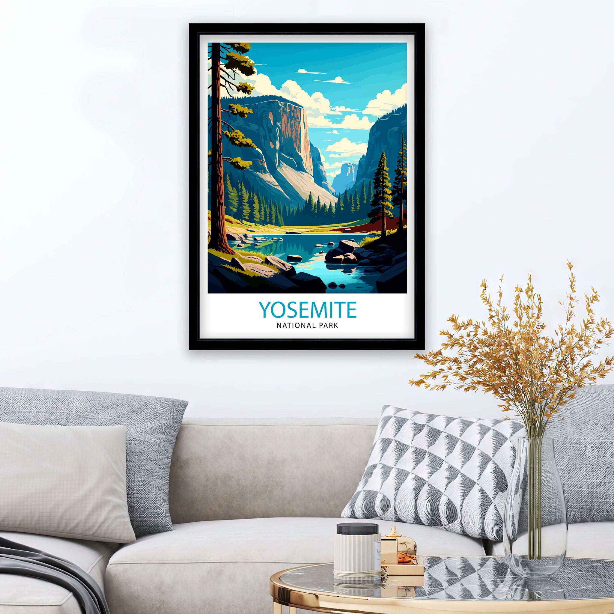 Yosemite National Park Print | Illustrated Travel Poster