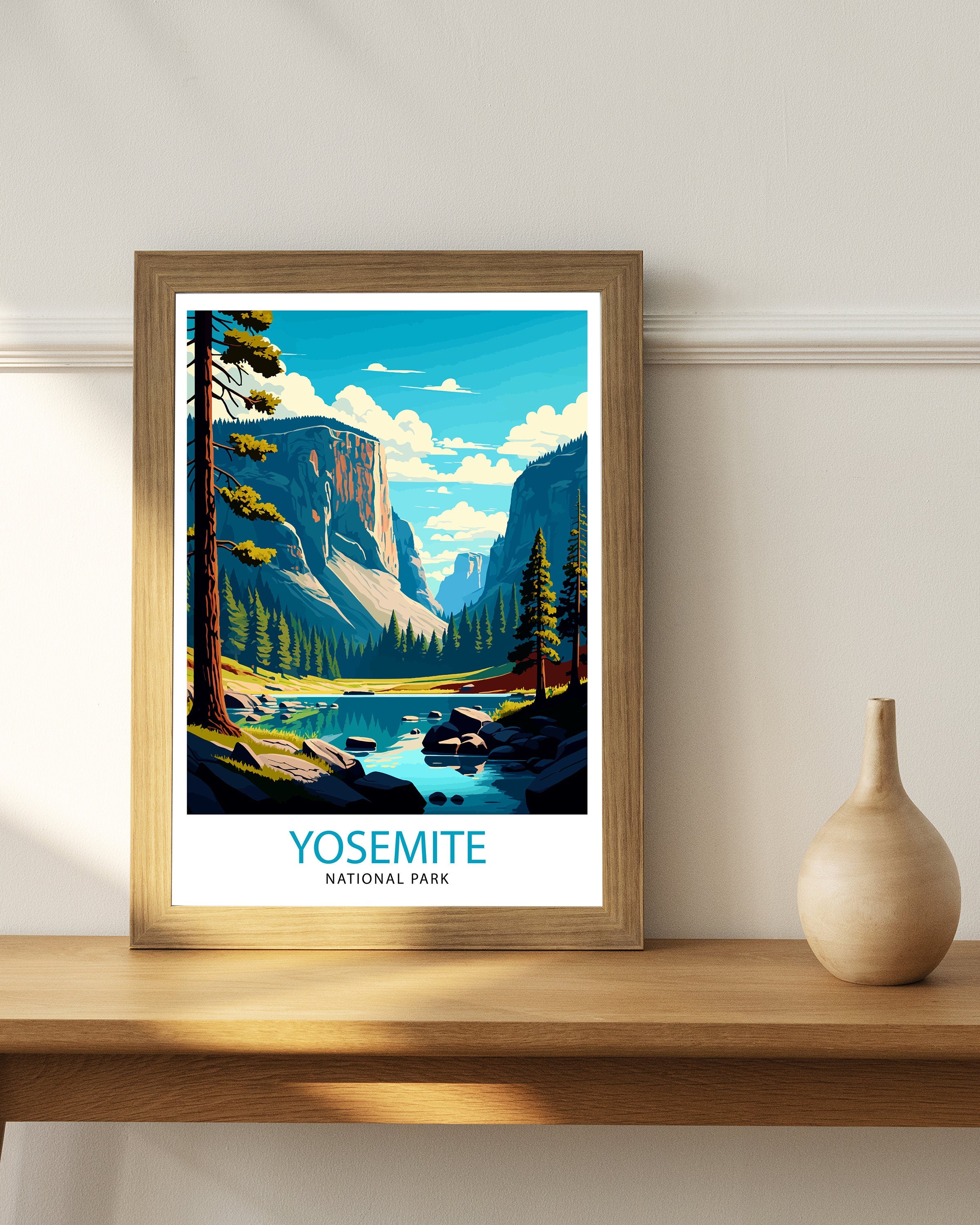 Yosemite National Park Print | Illustrated Travel Poster