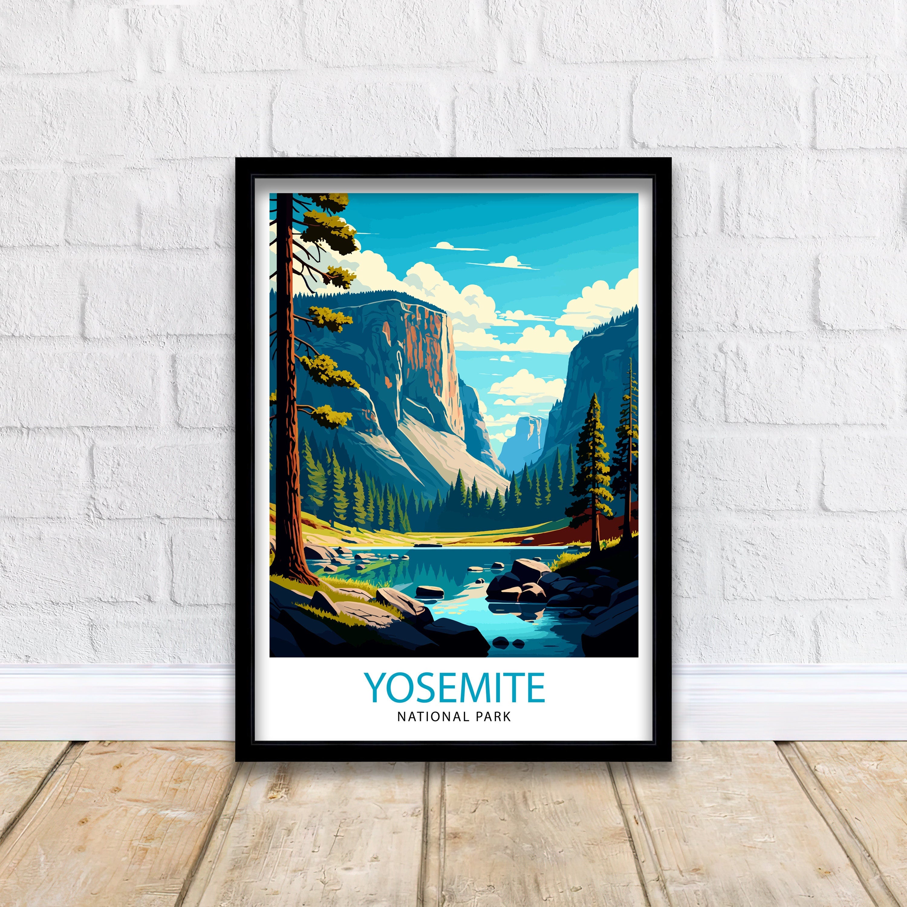 Yosemite National Park Print | Illustrated Travel Poster