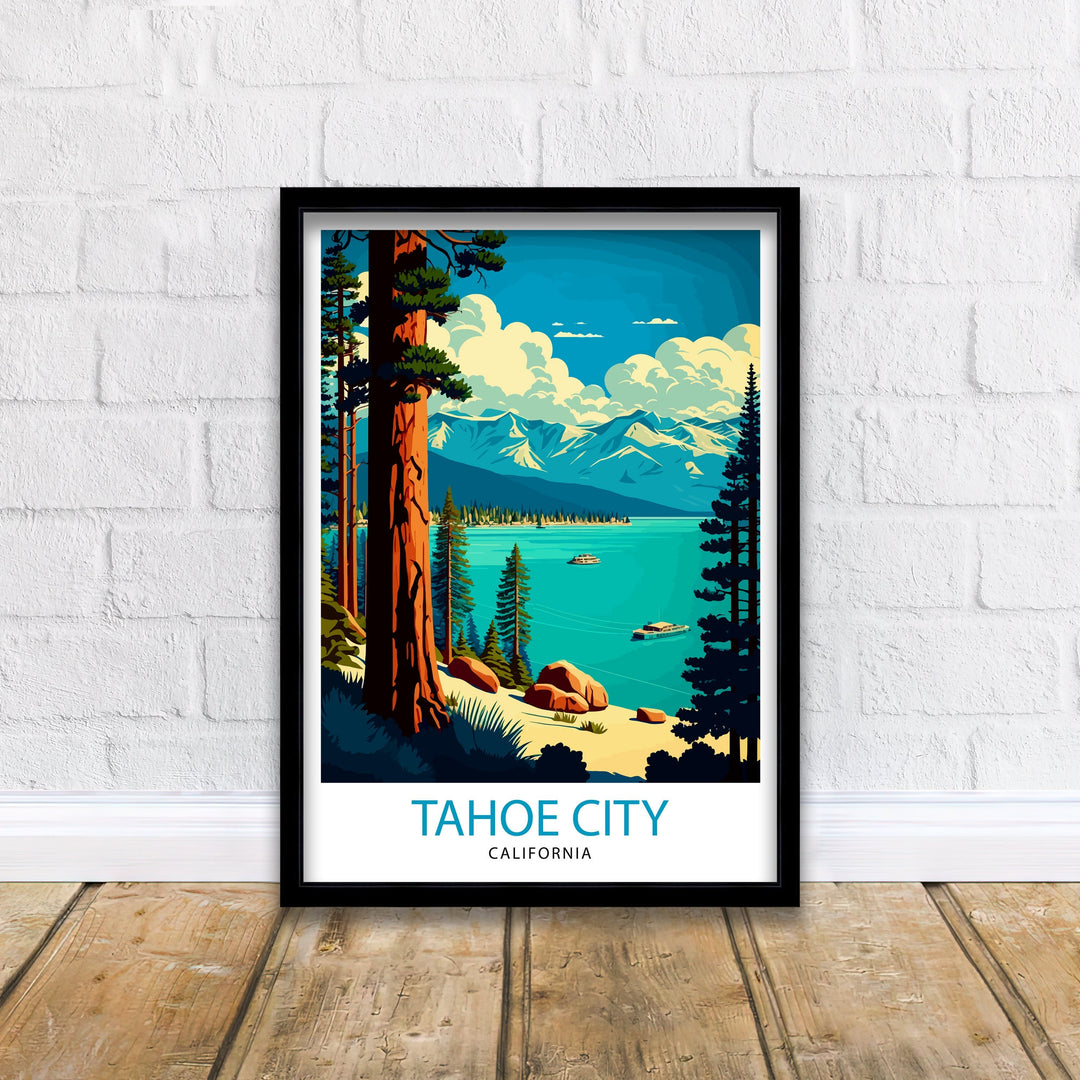 Tahoe City California Travel Poster