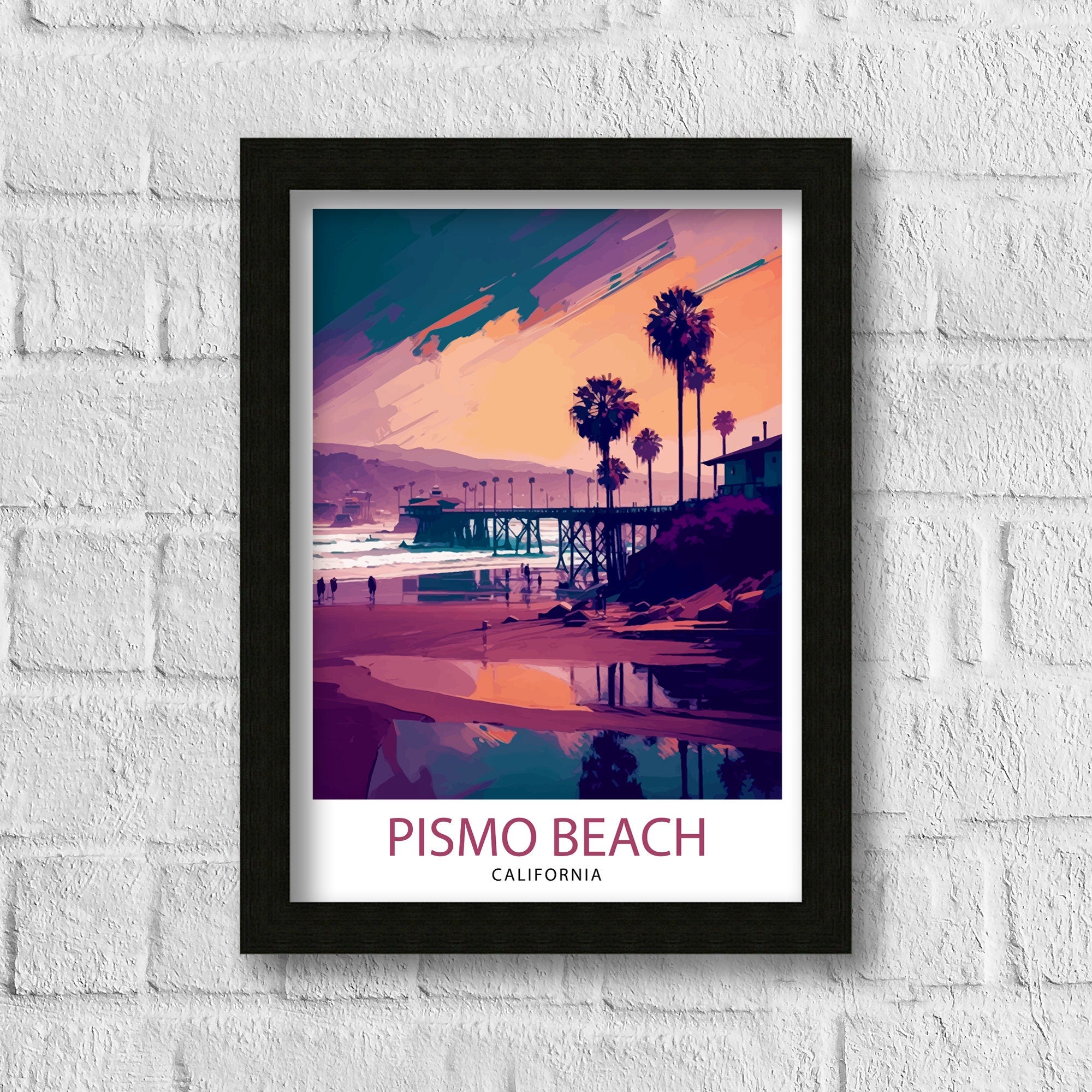 Pismo Beach California Travel Poster