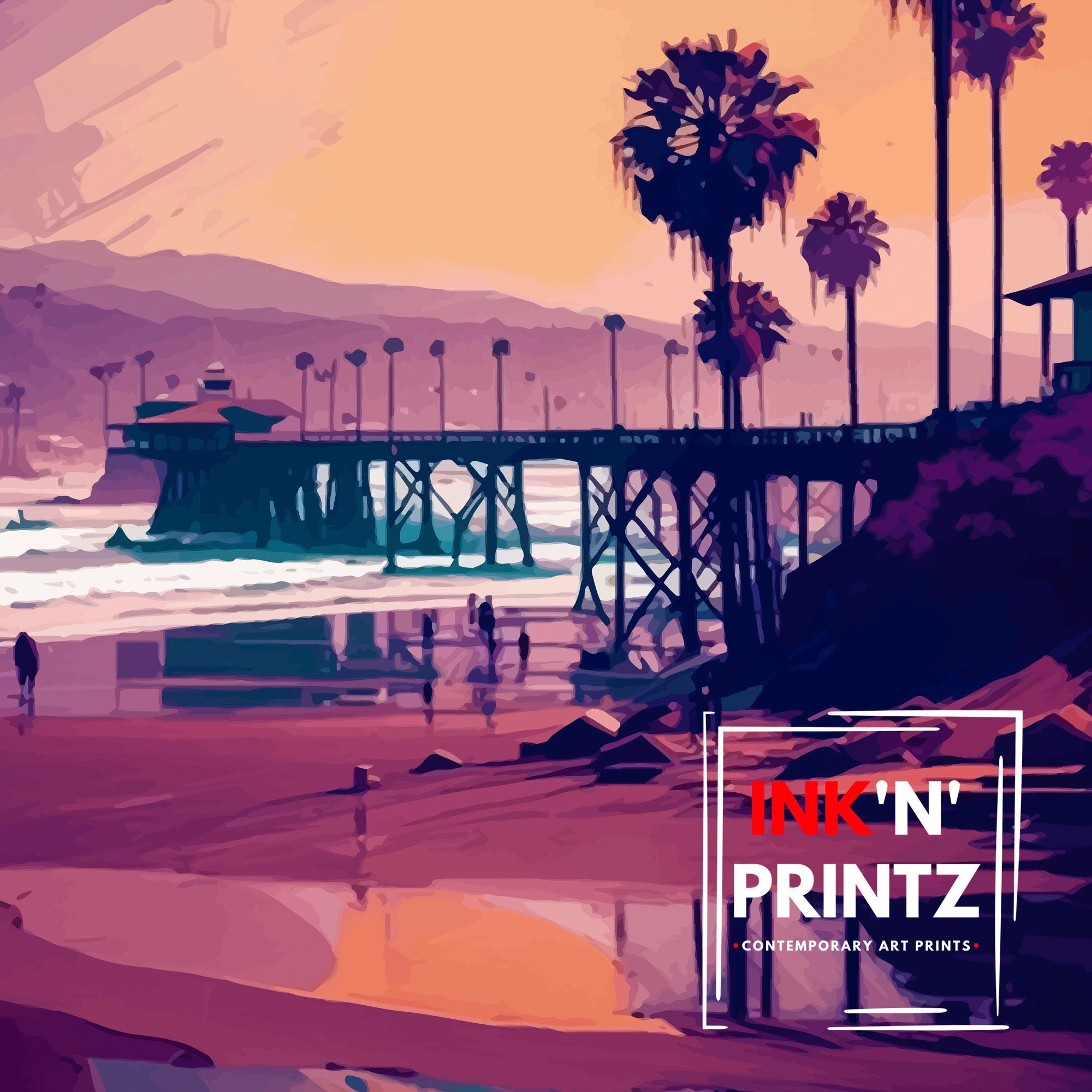 Pismo Beach California Travel Poster