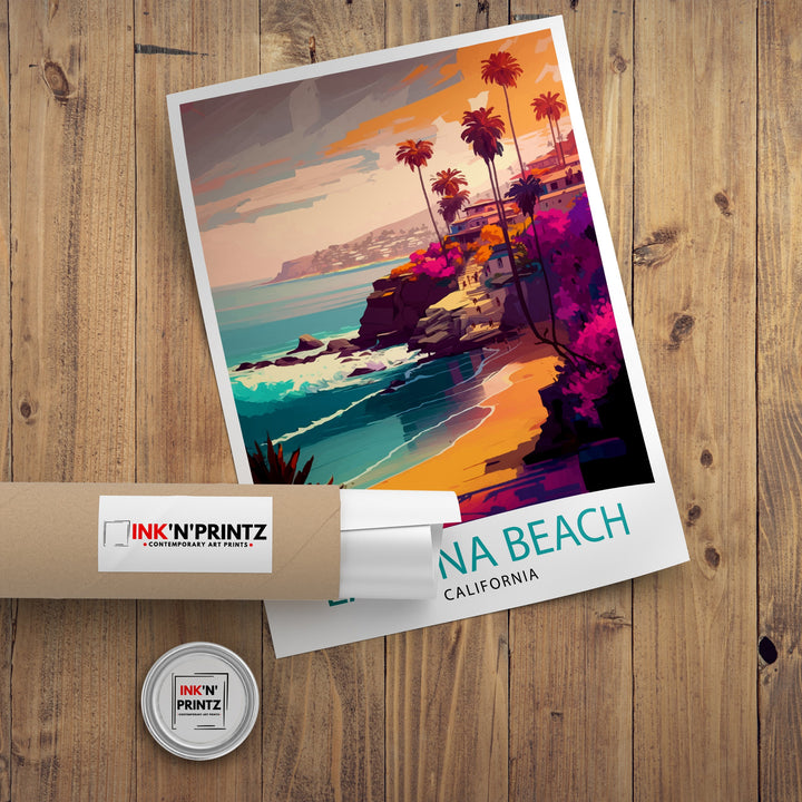 Laguna Beach California Travel Poster