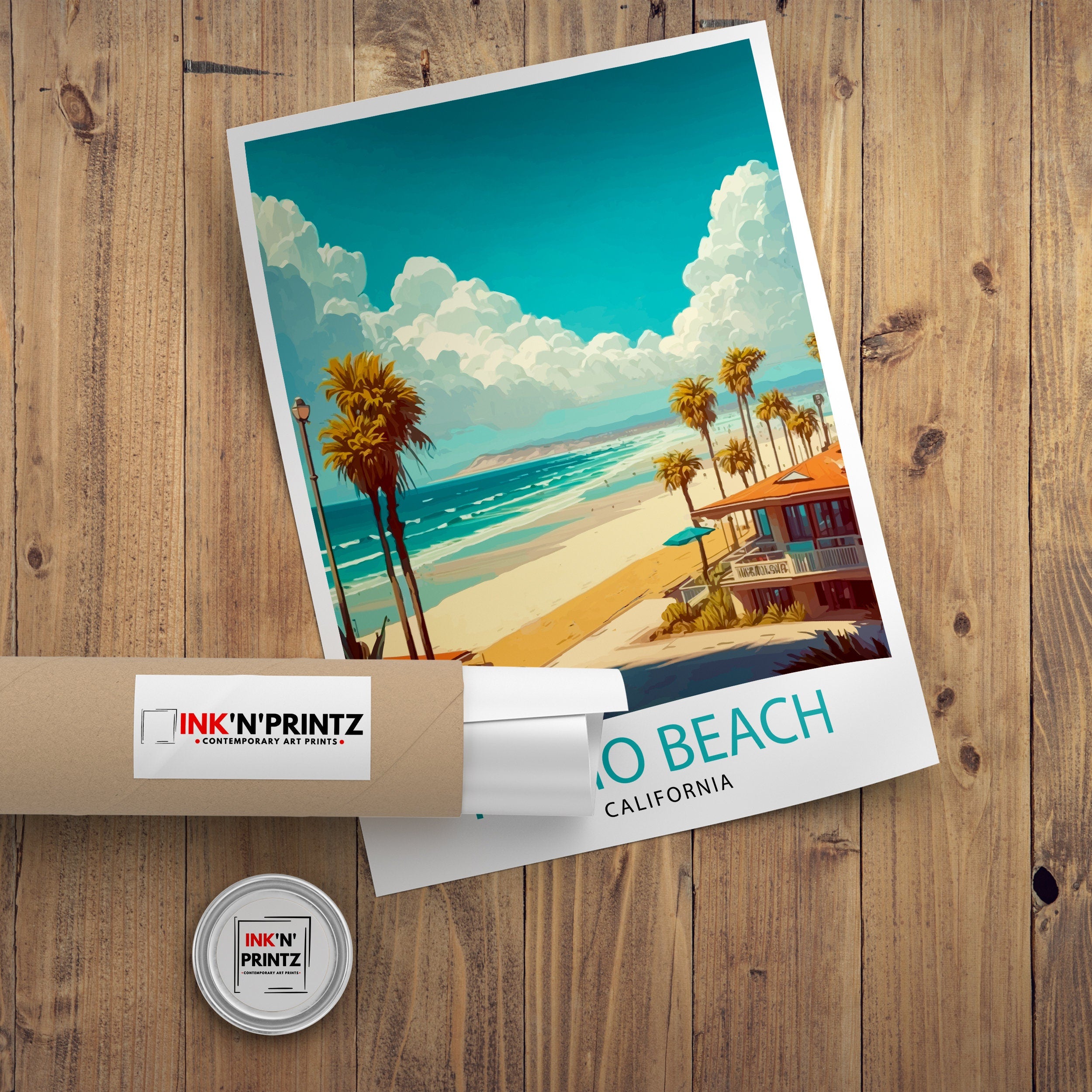 Pismo Beach California Travel Print| Pismo Beach Wall Art Pismo Beach Home Decor California Coastal Art Travel Poster Gift
