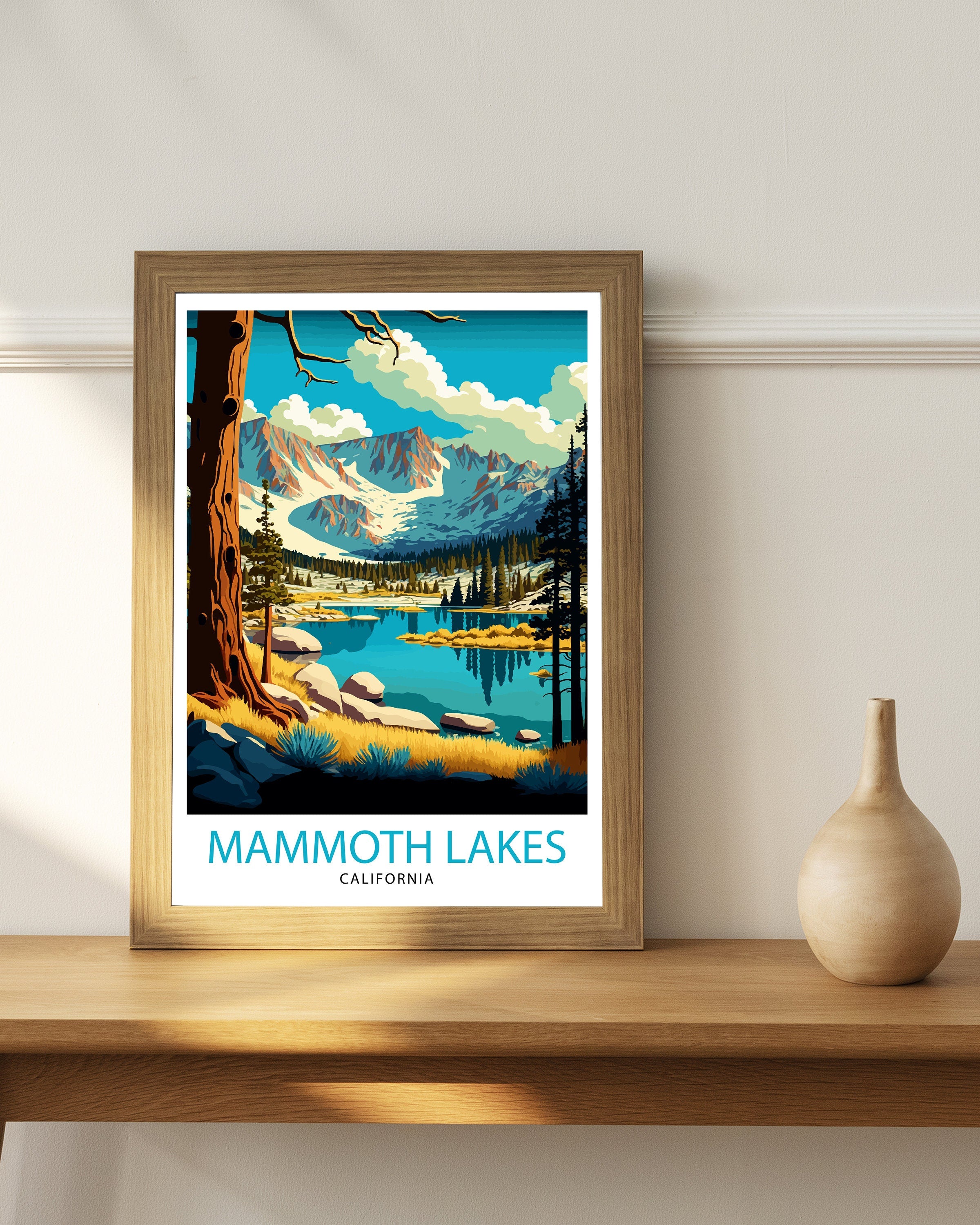 Mammoth Lakes California Travel Print| Wall Decor, Home Living Decor Mammoth Lakes Illustration,Travel Poster Gift For Mammoth Lakes