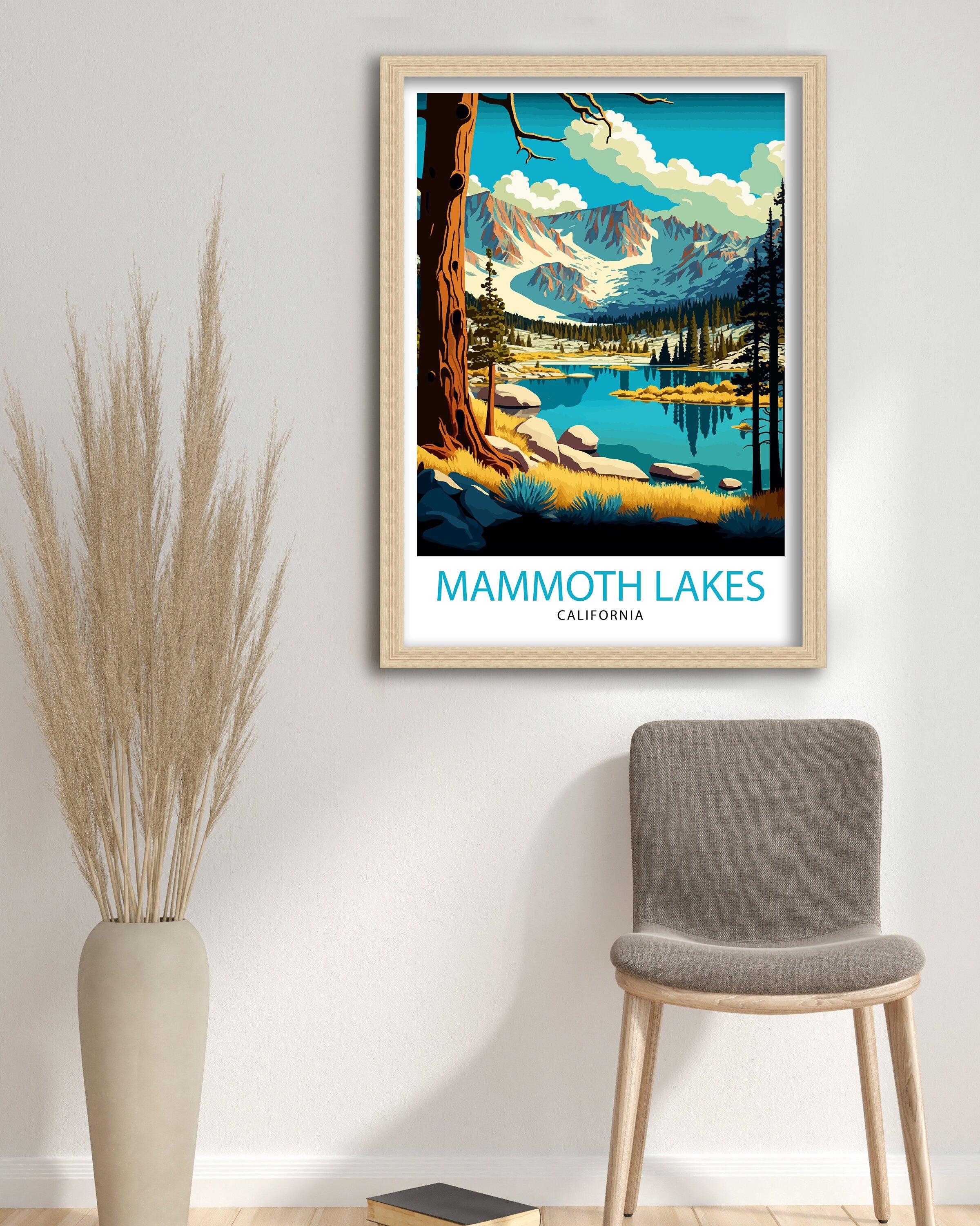 Mammoth Lakes California Travel Print| Wall Decor, Home Living Decor Mammoth Lakes Illustration,Travel Poster Gift For Mammoth Lakes