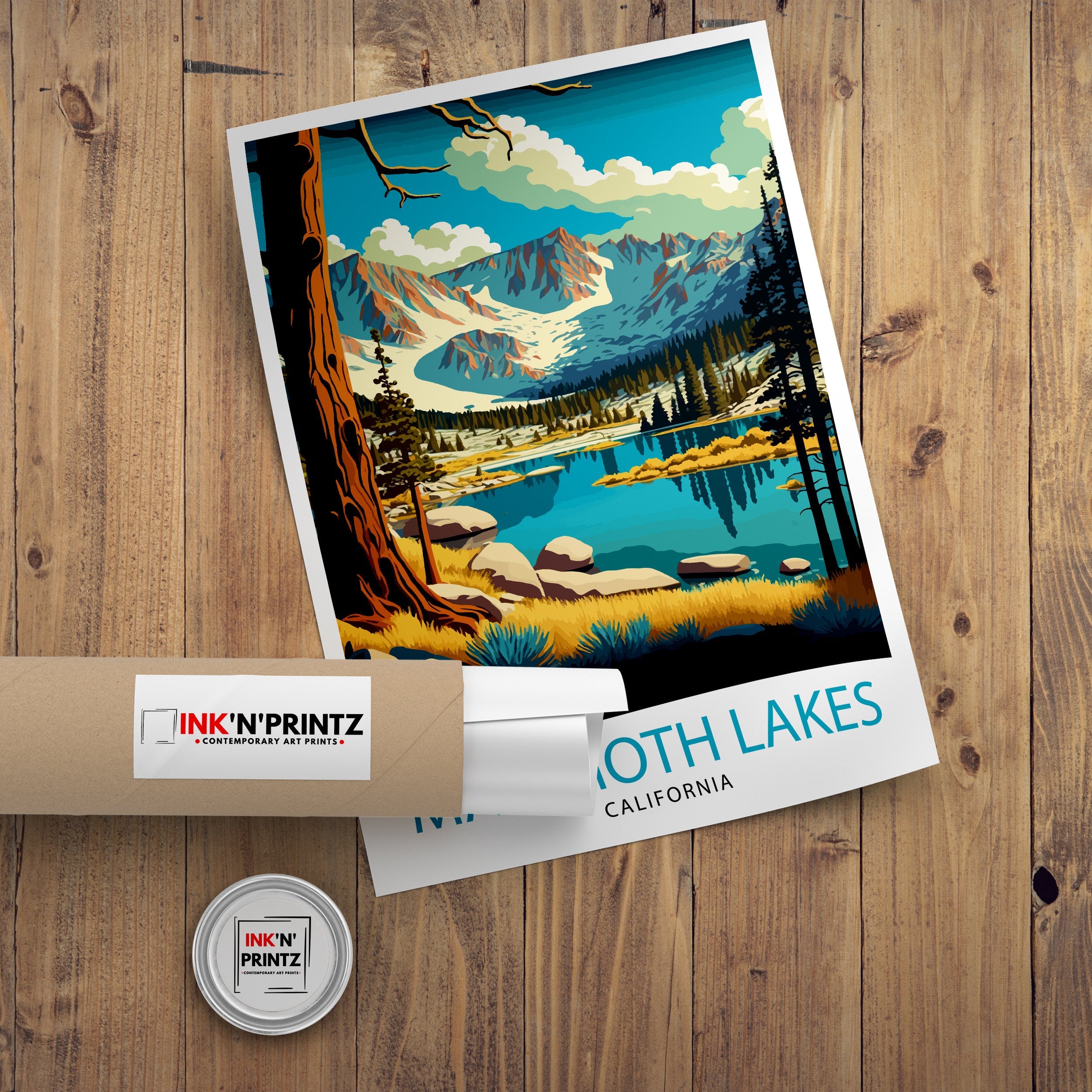 Mammoth Lakes California Travel Print| Wall Decor, Home Living Decor Mammoth Lakes Illustration,Travel Poster Gift For Mammoth Lakes