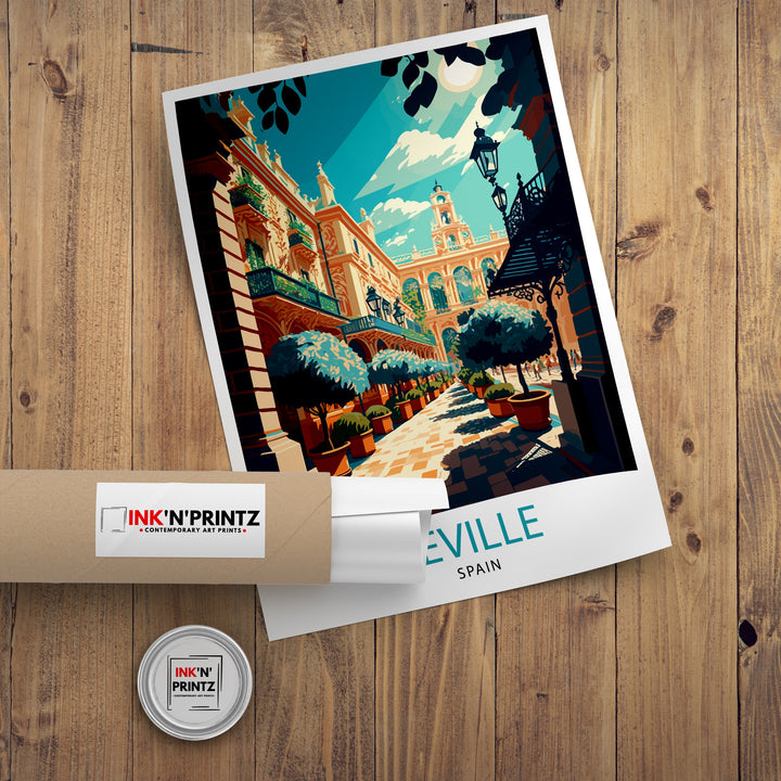 Seville Spain Travel Poster Seville Wall Art Seville Home Decor Seville Travel Poster Seville Spain Illustration Gift For Seville Spain