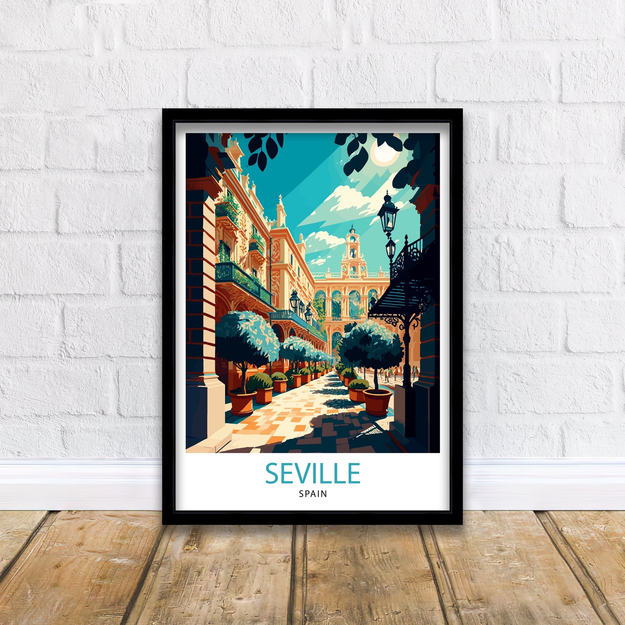 Seville Spain Travel Print Seville Wall Art Seville Home Decor Seville Travel Poster Seville Spain Illustration Gift For Seville Spain