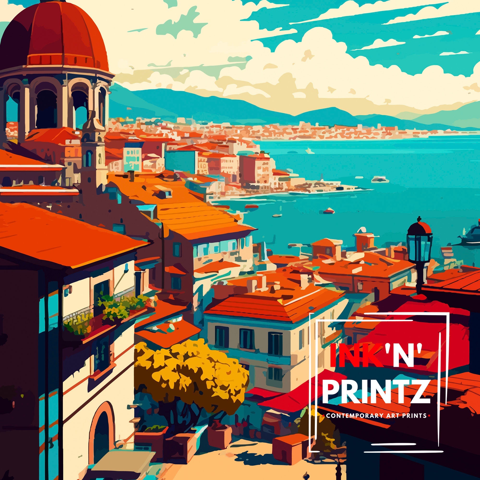 Izmir Turkey Travel Print Izmir Wall Art Turkey Illustration Travel Poster Izmir Home Decor Gift For Travelers