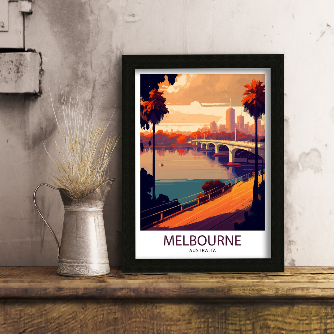 Melbourne Australia Travel Poster Melbourne Wall Art Melbourne Decor Melbourne Illustration Australia Travel Poster Melbourne Cityscape