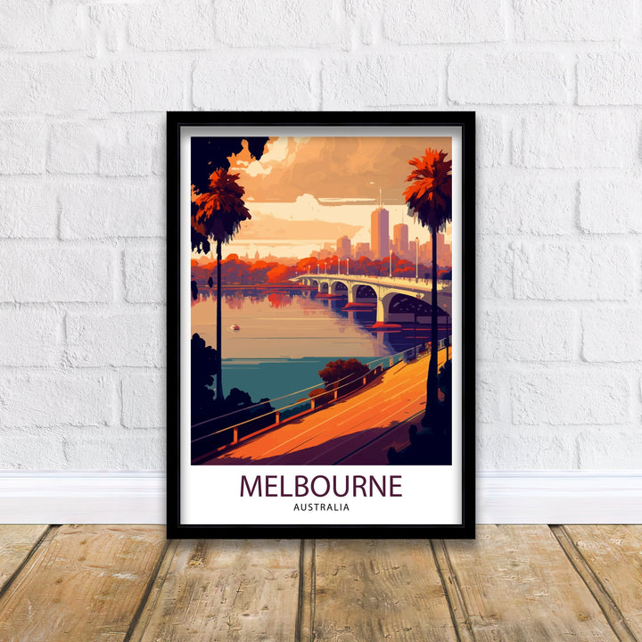 Melbourne Australia Travel Poster Melbourne Wall Art Melbourne Decor Melbourne Illustration Australia Travel Poster Melbourne Cityscape