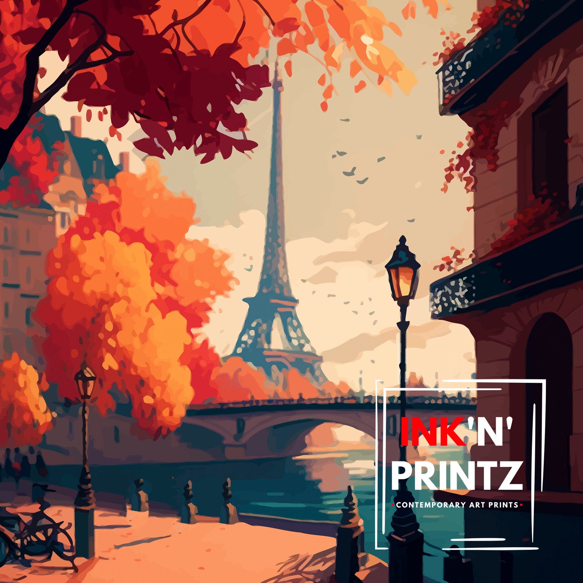 Eiffel Tower Paris Art Print, France Travel Poster