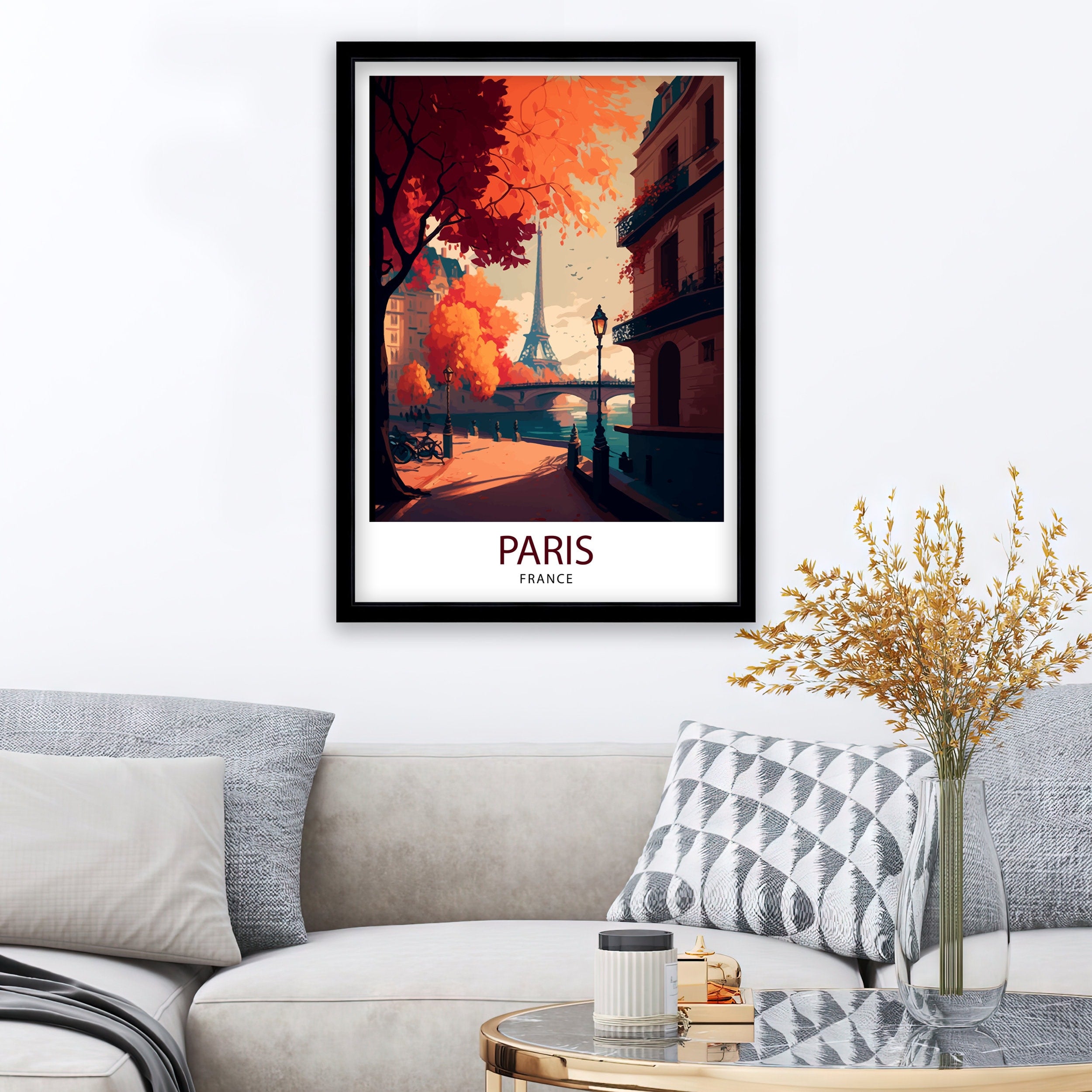 Eiffel Tower Paris Art Print, France Travel Poster