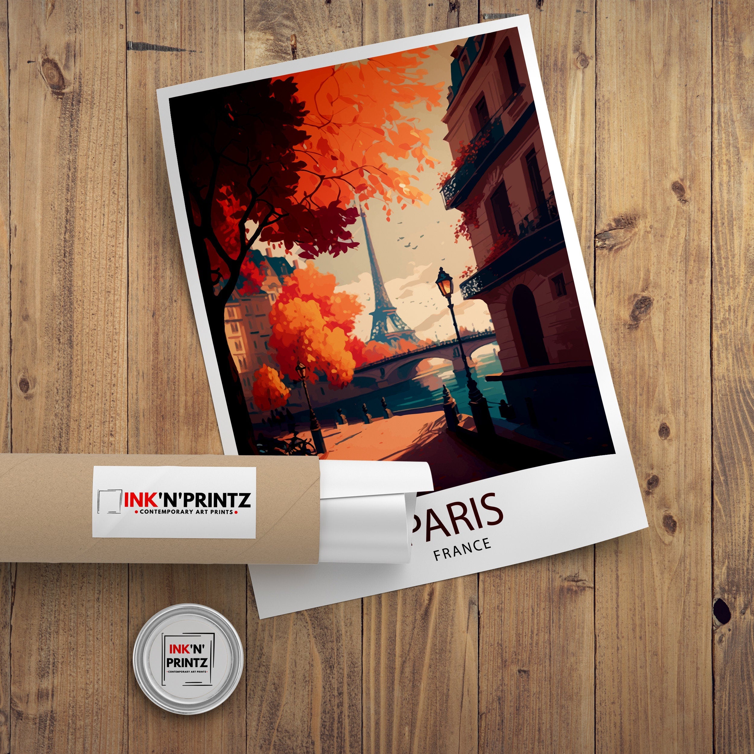 Eiffel Tower Paris Art Print, France Travel Poster