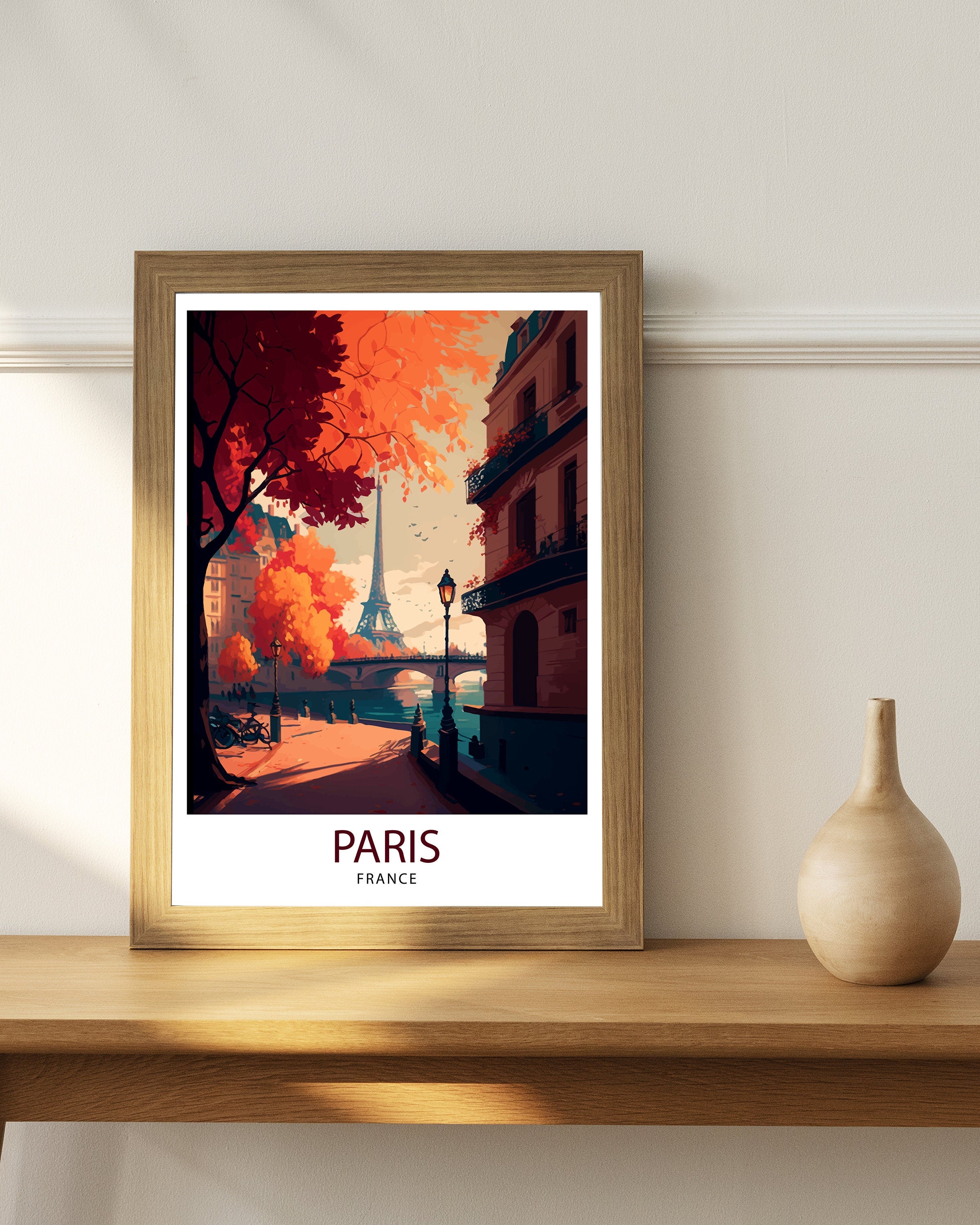 Eiffel Tower Paris Art Print, France Travel Poster
