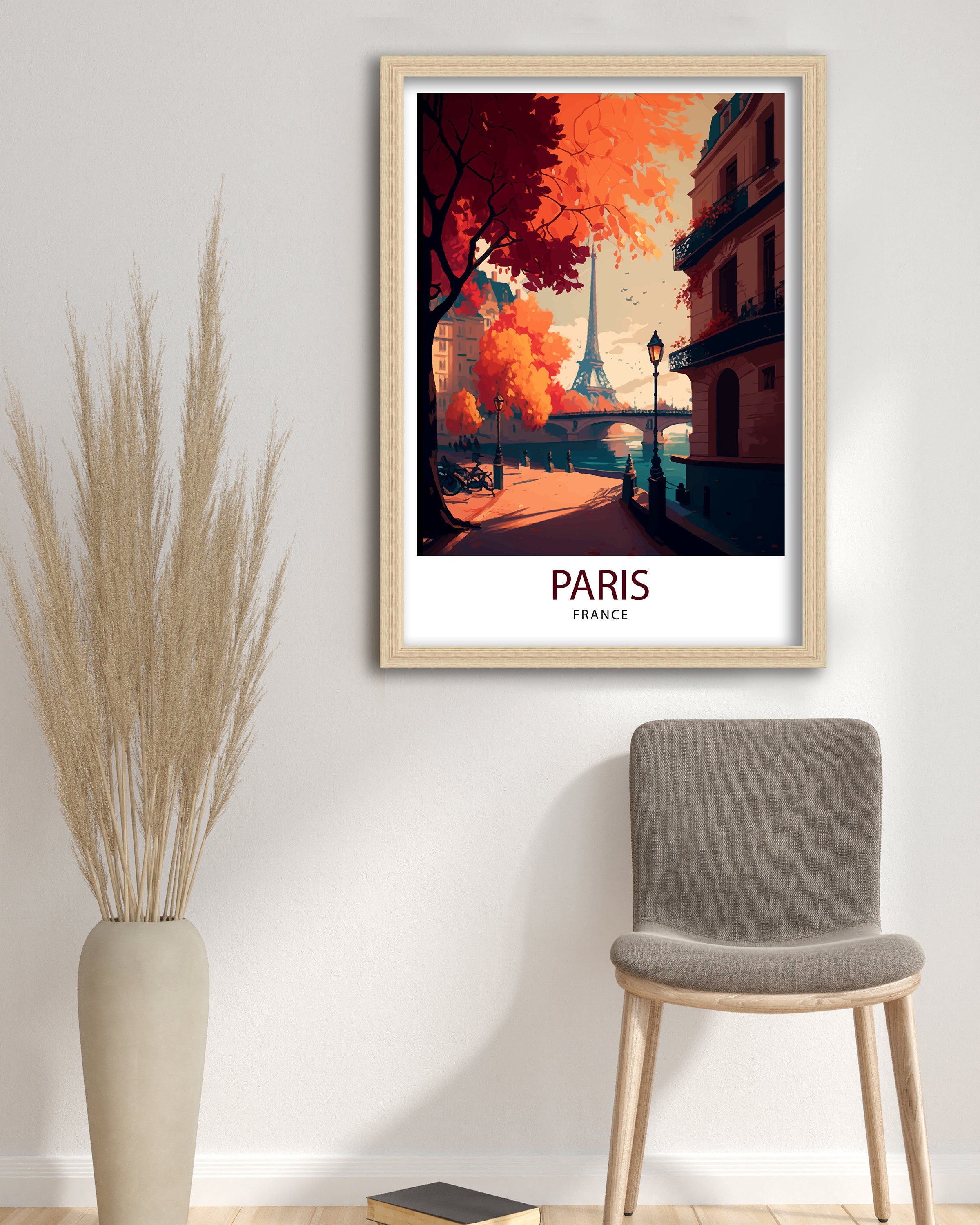 Eiffel Tower Paris Art Print, France Travel Poster