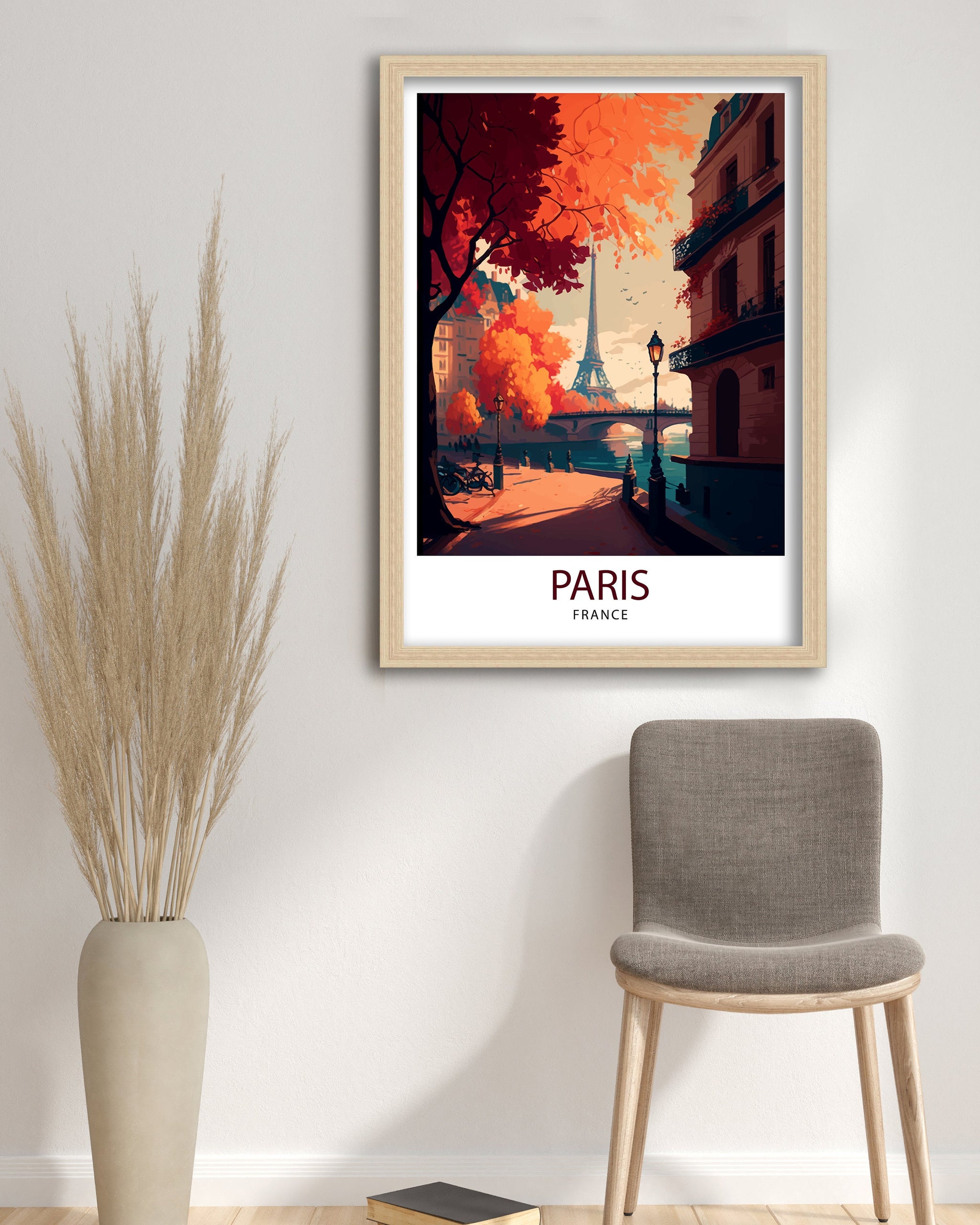 Eiffel Tower Paris Art Print, France Travel Poster
