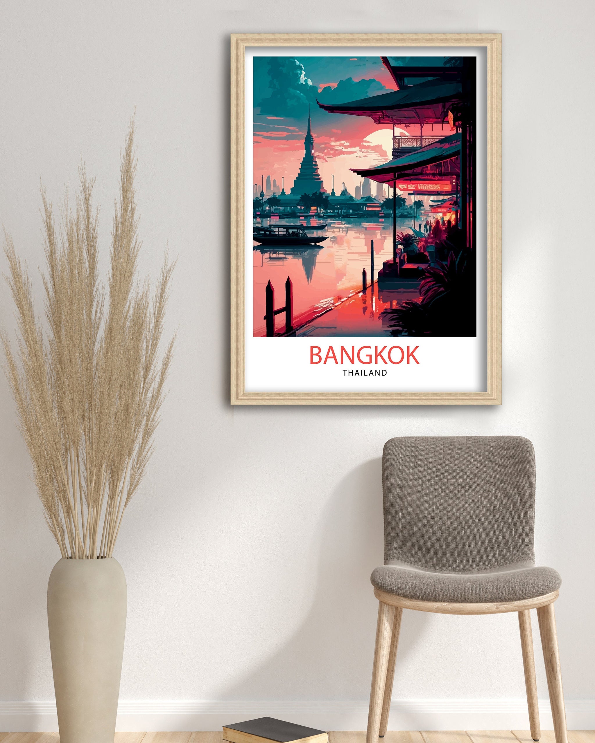 Bangkok Thailand Travel Print Bangkok Wall Decor Thailand Illustration Bangkok Travel Poster Gift for Thailand Travel Thailand Home Decor