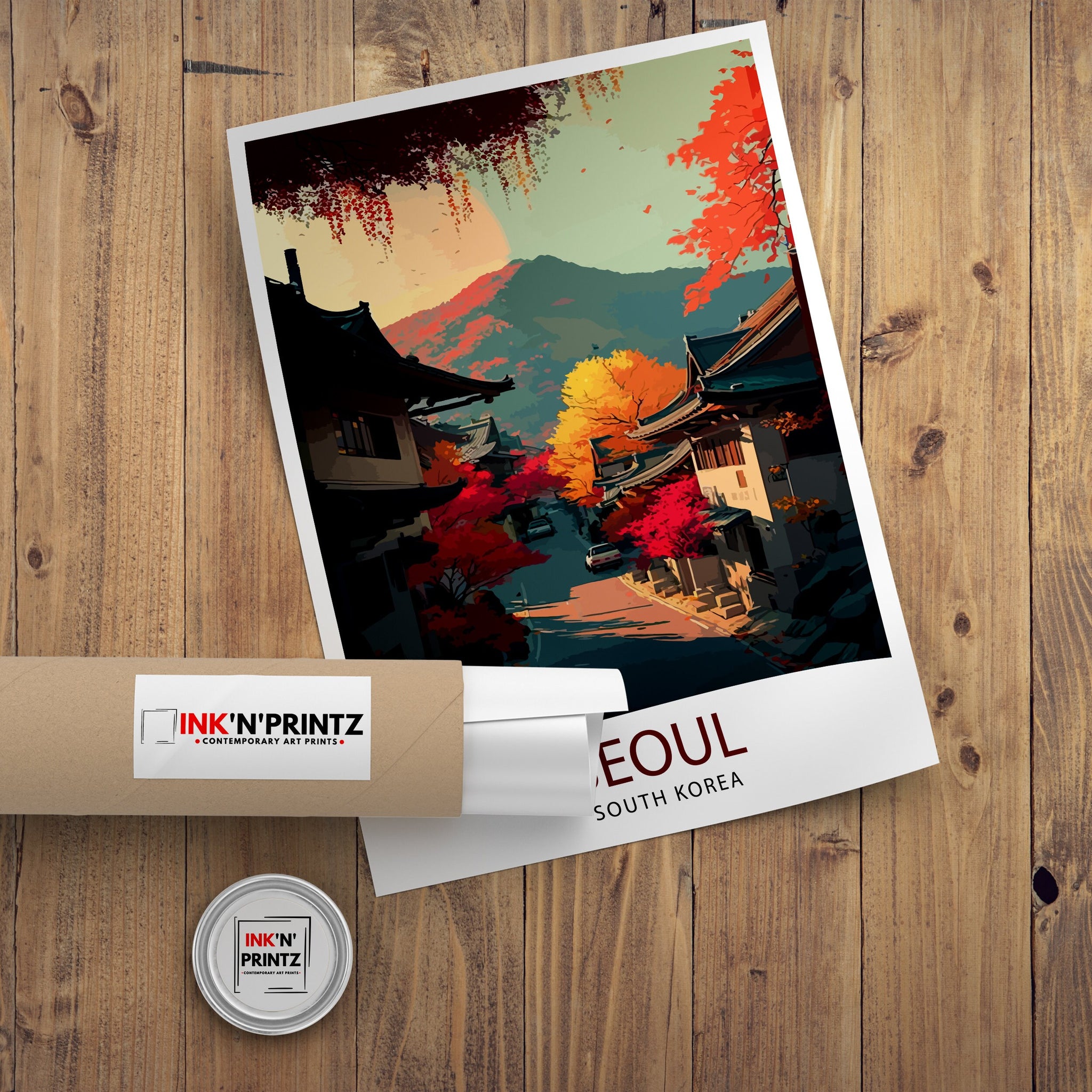 Seoul Cityscape Print | Korea Travel Poster
