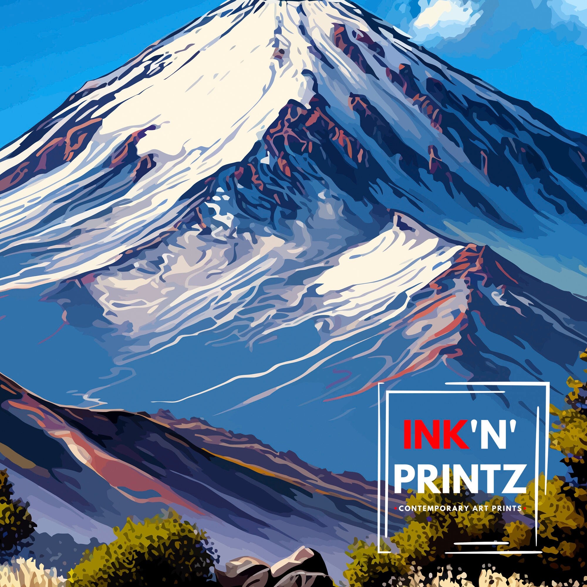 Mount Shasta California Travel Print| Wall Art Decor Mountain Landscape Poster Gift for Nature Lover California Home Decor