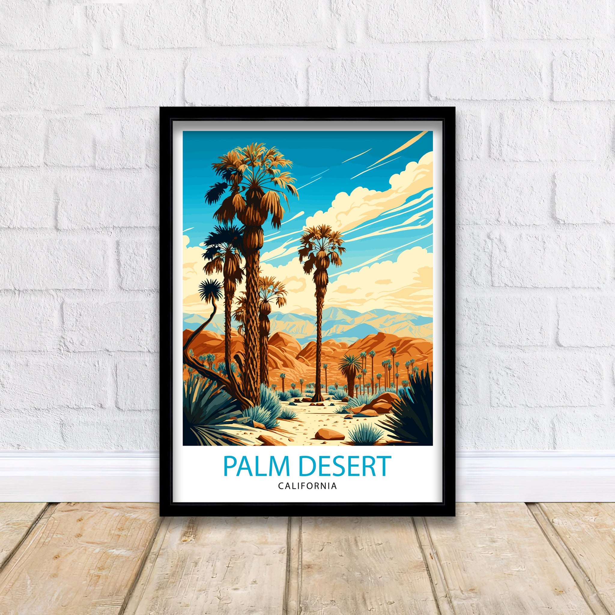 Palm Desert California Travel Print| Palm Desert Wall Art Palm Desert Home Decor Palm Desert Illustration Palm Desert Travel Poster