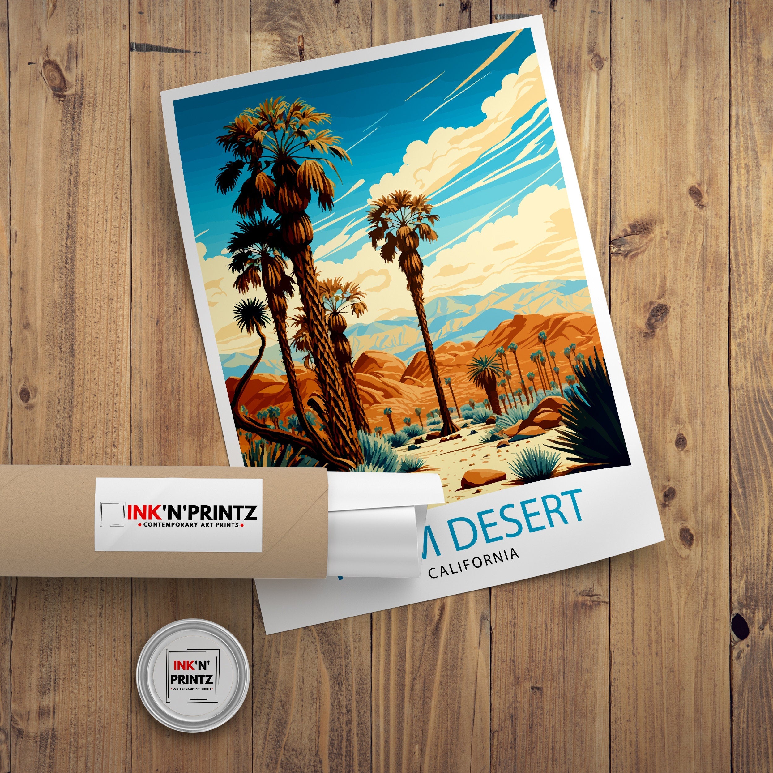 Palm Desert California Travel Print| Palm Desert Wall Art Palm Desert Home Decor Palm Desert Illustration Palm Desert Travel Poster