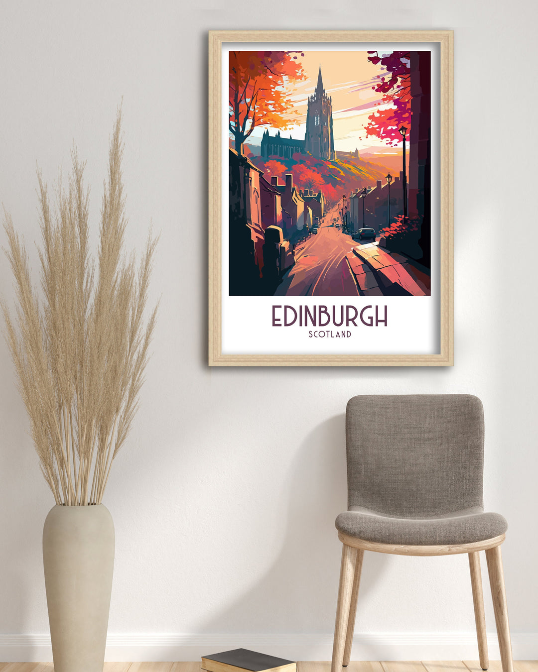 Edinburgh Scotland Travel Poster Edinburgh Wall Art Edinburgh Home Decor Scotland Illustration