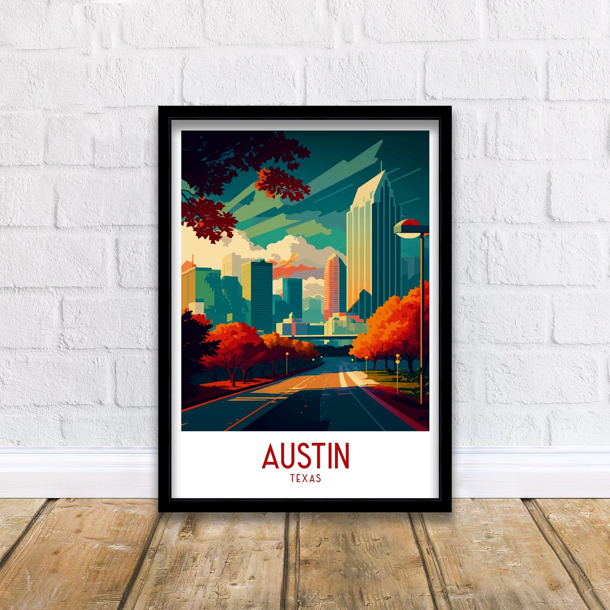 Austin Texas Travel Print Austin Wall Decor Texas Illustration Travel Poster Austin Texas Home Decor Gift For Texas Austin Cityscape Print
