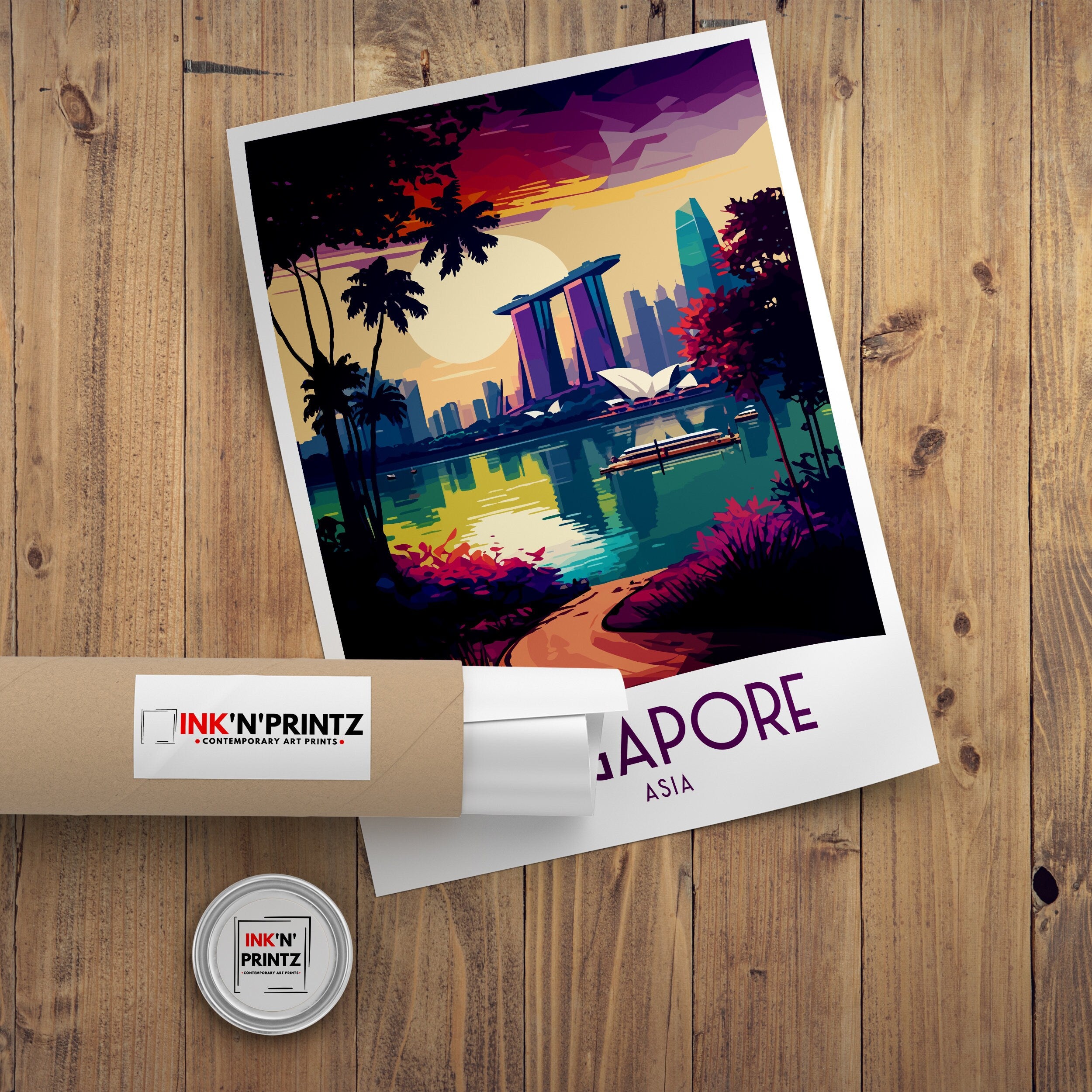 Singapore Asia Travel Print Singapore Wall Decor Singapore Home Living Decor Singapore Illustration Travel Poster Gift For Singapore Asia