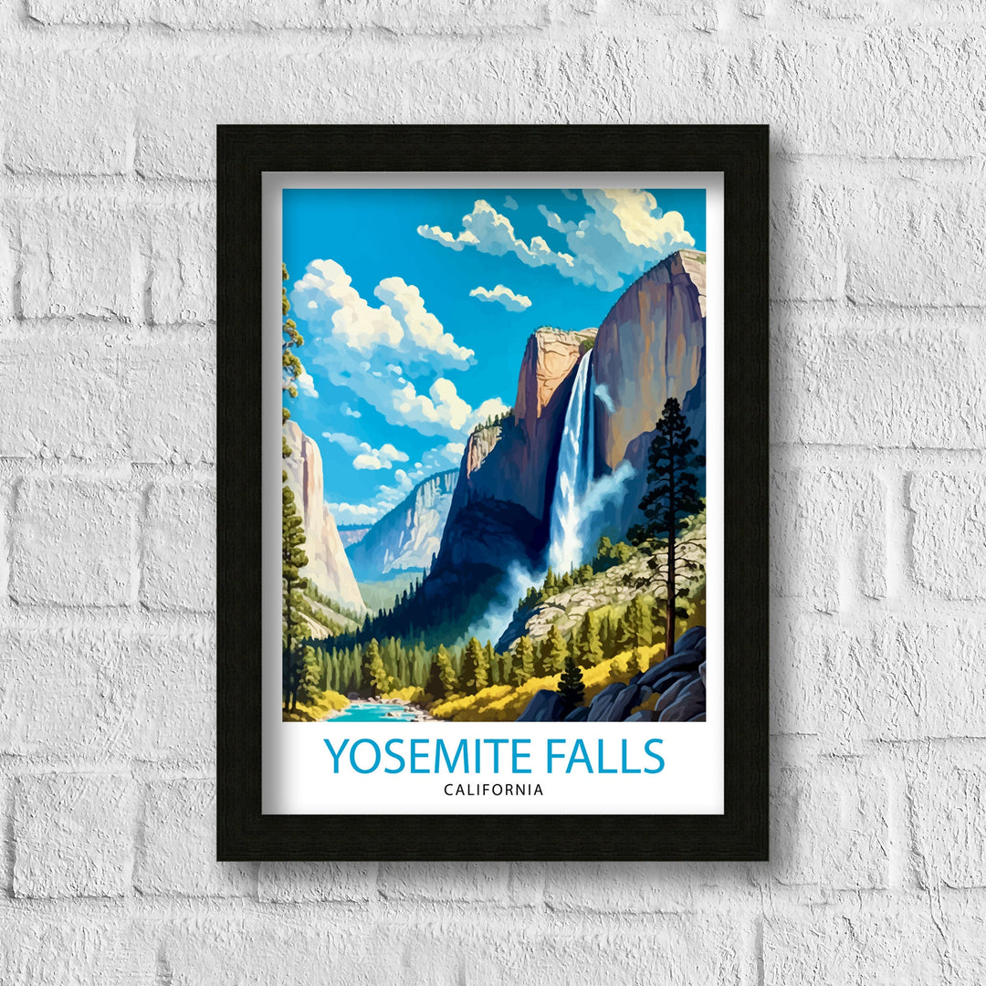Yosemite Falls Travel Print| Yosemite Wall Art Yosemite National Park Poster Nature Landscape Photography Yosemite Home Decor Gift