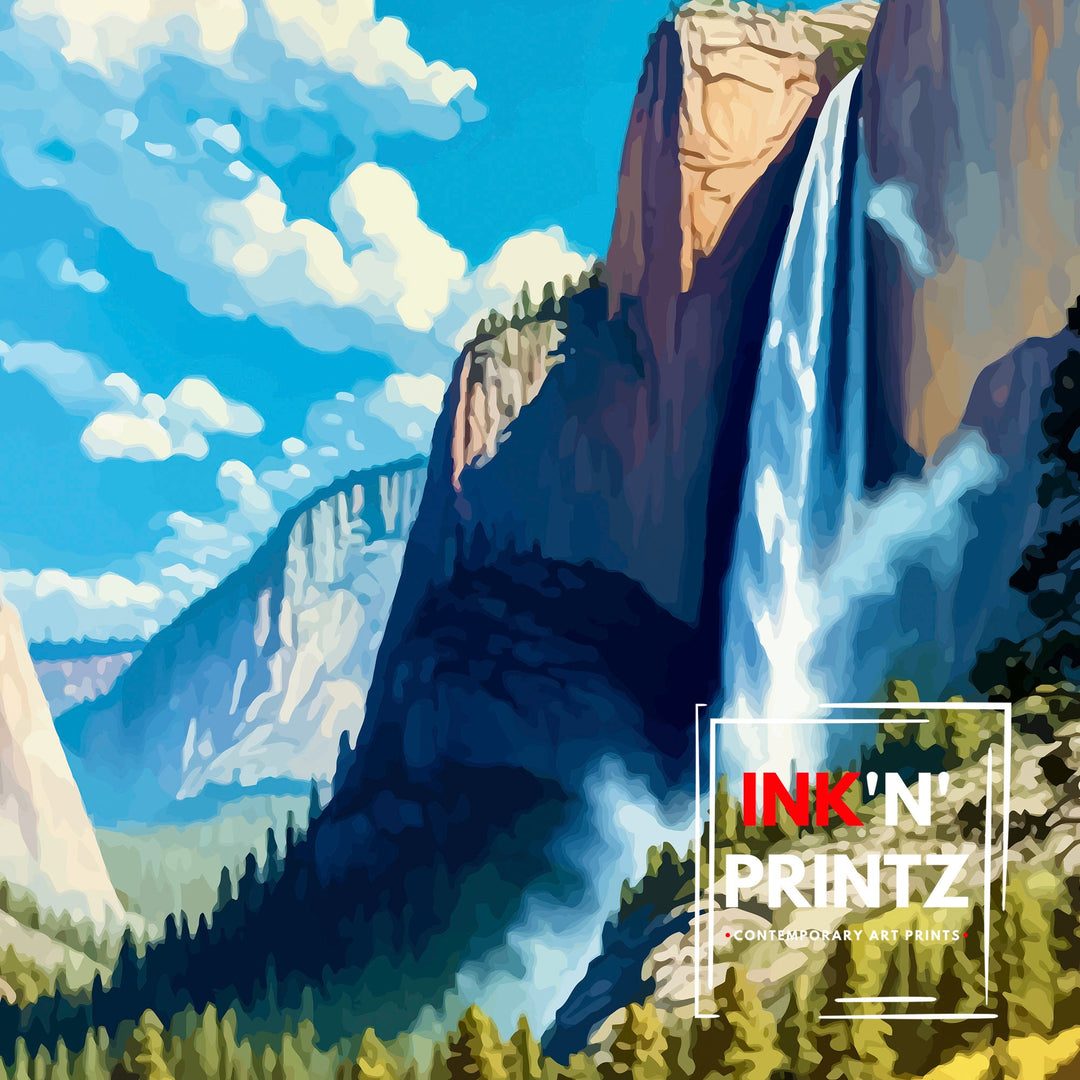 Yosemite Falls Travel Print| Yosemite Wall Art Yosemite National Park Poster Nature Landscape Photography Yosemite Home Decor Gift