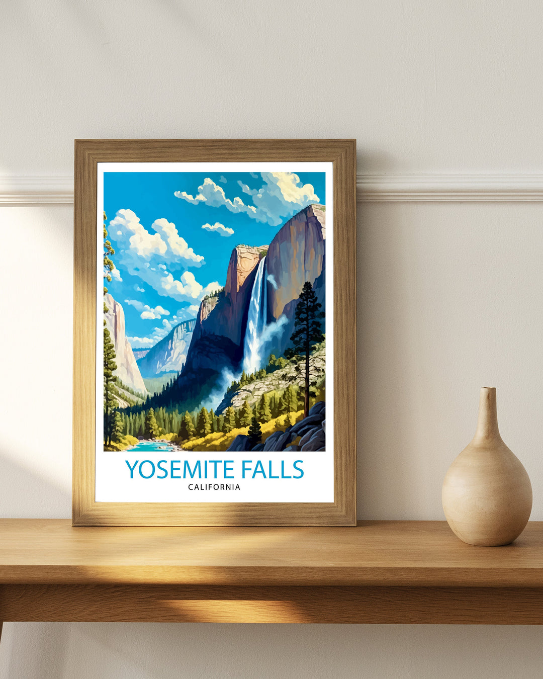 Yosemite Falls Travel Print| Yosemite Wall Art Yosemite National Park Poster Nature Landscape Photography Yosemite Home Decor Gift