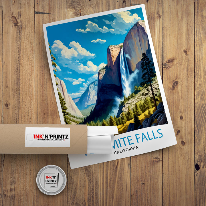 Yosemite Falls Travel Print| Yosemite Wall Art Yosemite National Park Poster Nature Landscape Photography Yosemite Home Decor Gift