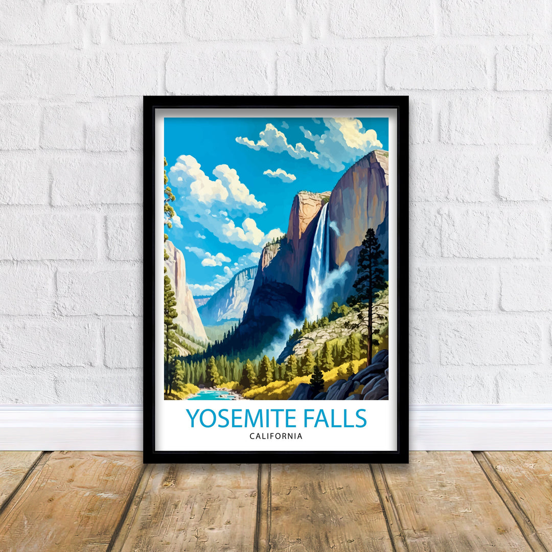 Yosemite Falls Travel Print| Yosemite Wall Art Yosemite National Park Poster Nature Landscape Photography Yosemite Home Decor Gift