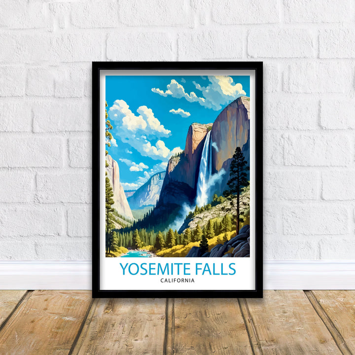 Yosemite Falls Travel Print| Yosemite Wall Art Yosemite National Park Poster Nature Landscape Photography Yosemite Home Decor Gift