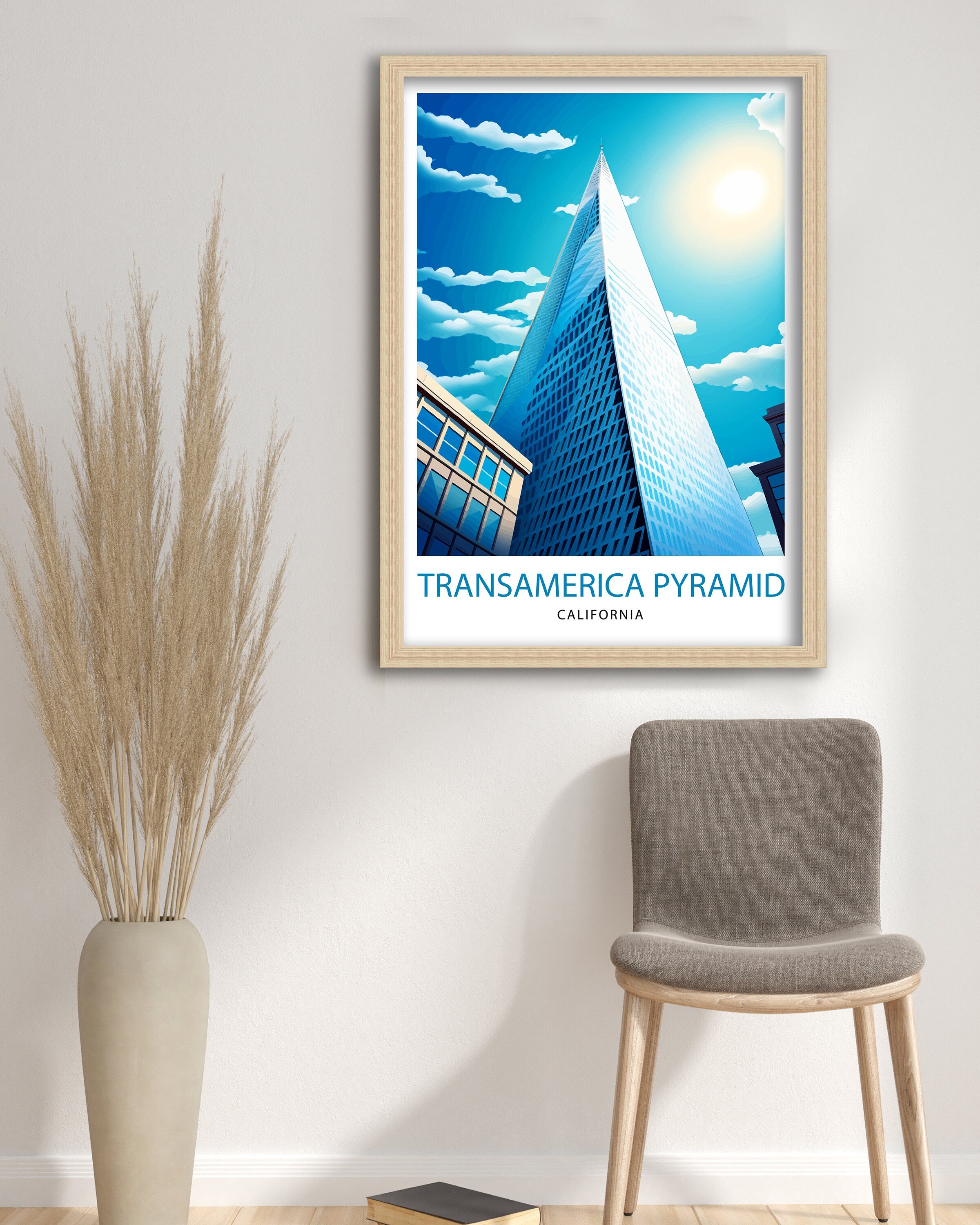 San Francisco Transamerica Pyramid Travel Print Wall Decor San Francisco Illustration California Gift Travel Poster San Francisco Home Decor
