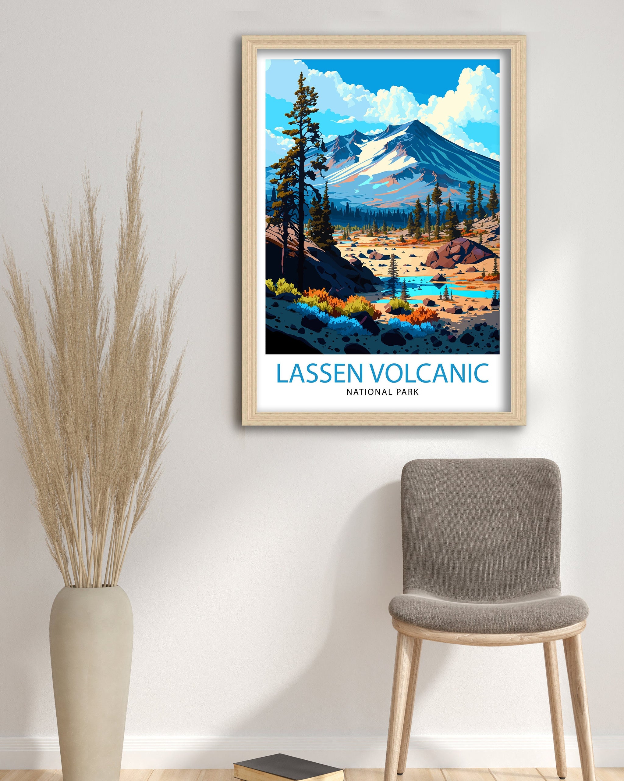Lassen Volcanic National Park Travel Print Lassen Wall Art Lassen Decor Lassen Illustration Travel Poster Gift for Lassen National Park Home