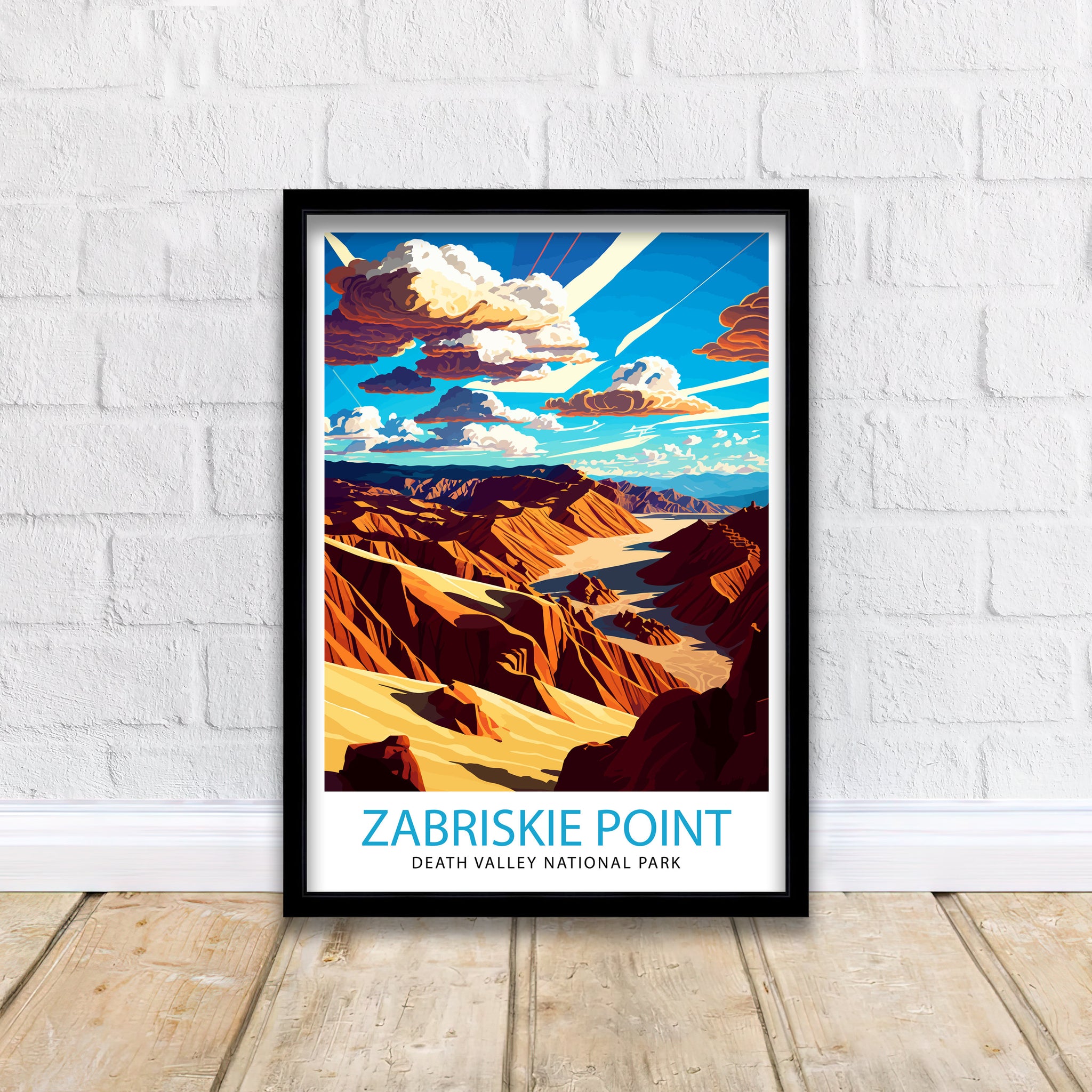Zabriskie Point Art Print | Death Valley National Park Travel Poster