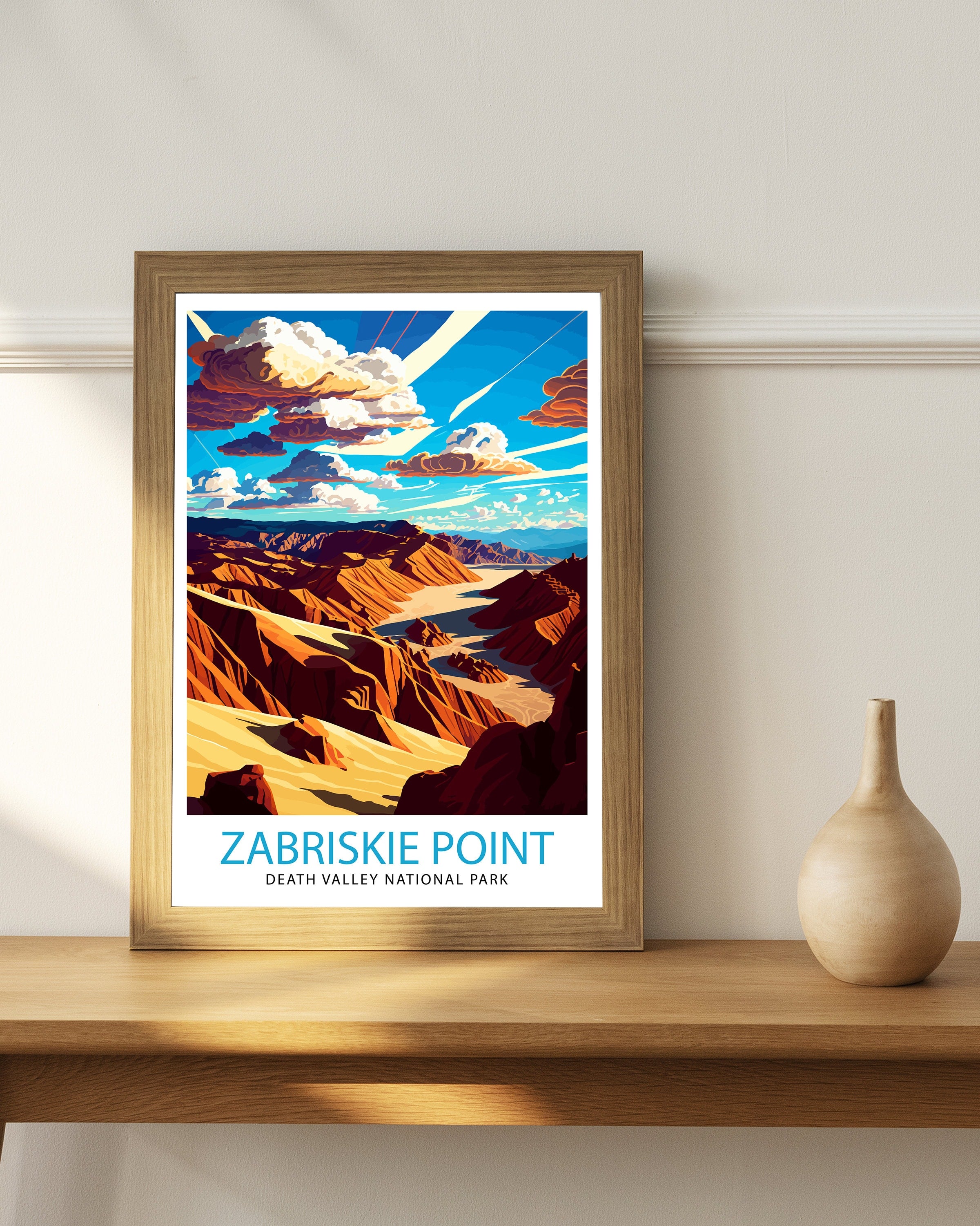 Zabriskie Point Art Print | Death Valley National Park Travel Poster