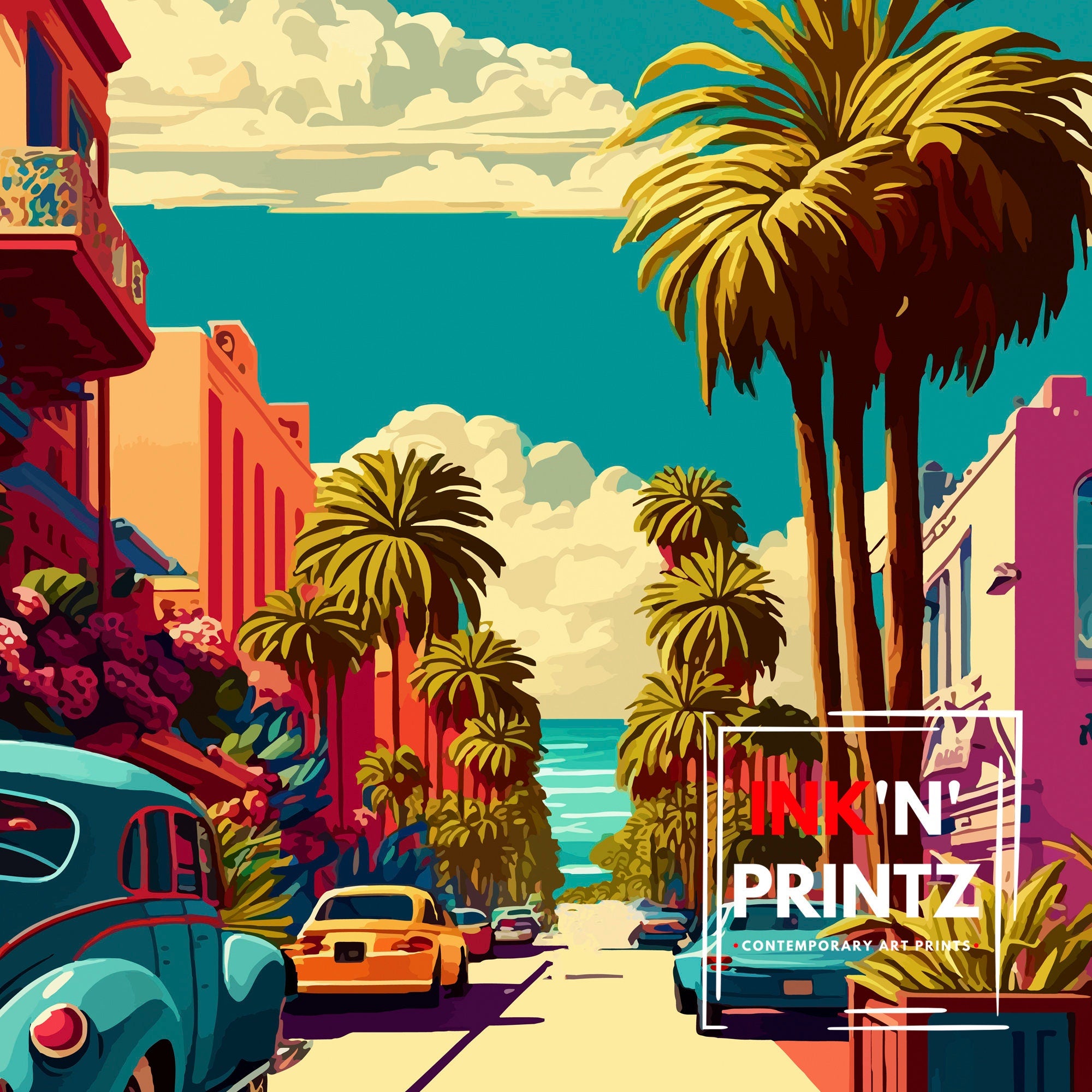 San Juan California Travel Print| San Juan Wall Art San Juan Home Decor San Juan Illustration California Travel Poster San Juan Gift