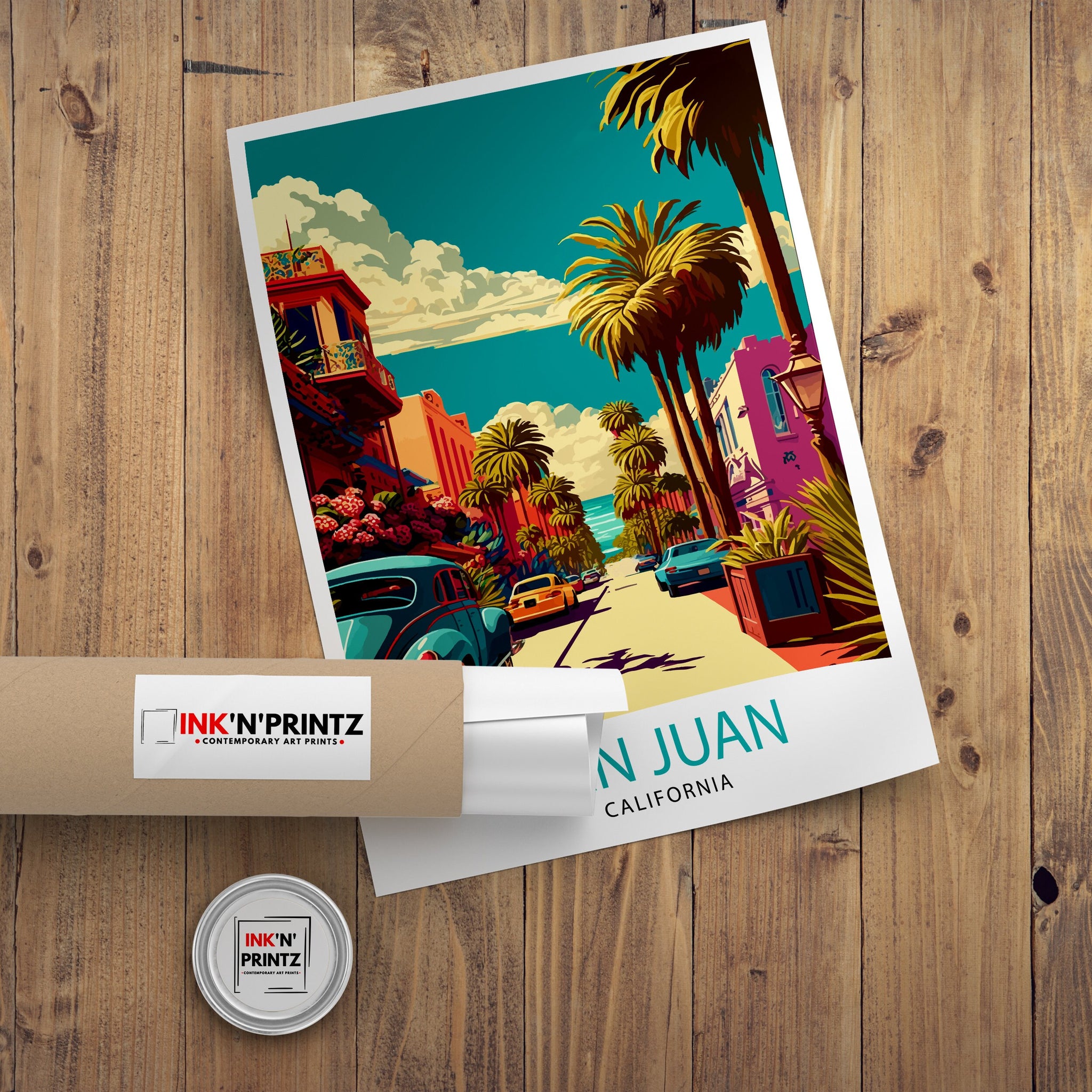San Juan California Travel Print| San Juan Wall Art San Juan Home Decor San Juan Illustration California Travel Poster San Juan Gift