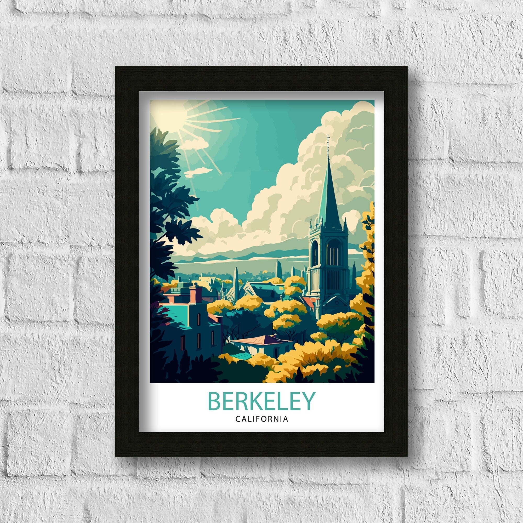 Berkeley California Travel Print| Berkeley Wall Art Berkeley Poster California Travel Print Travel Gift | Home Decor